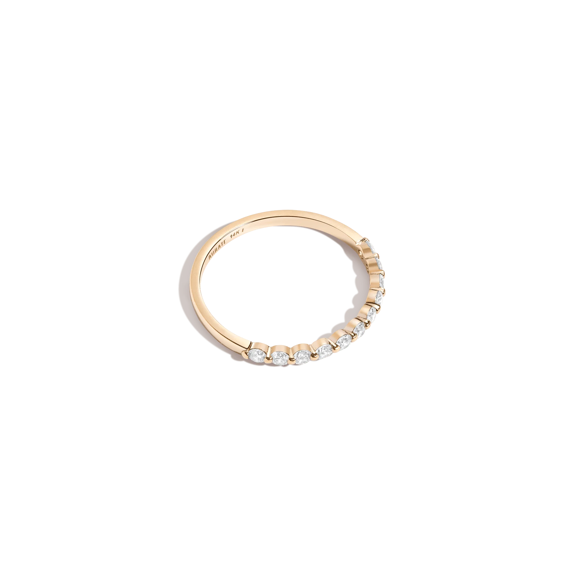 Half-Studded Prong Diamond Gold Band - Image 4