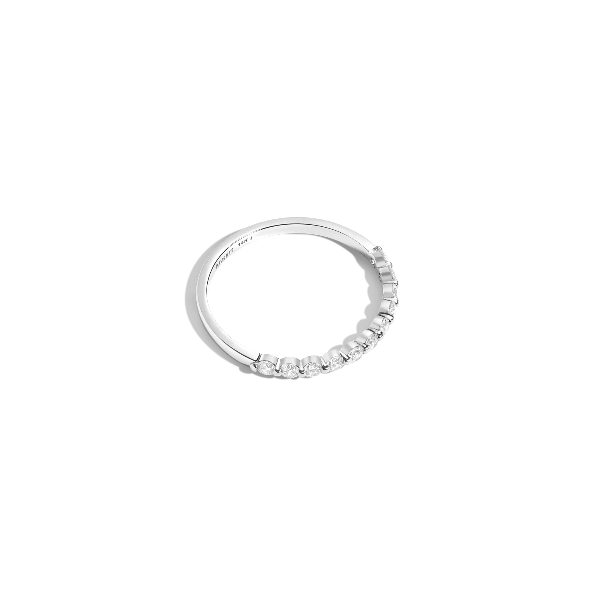 Half-Studded Prong Diamond Gold Band - Image 6