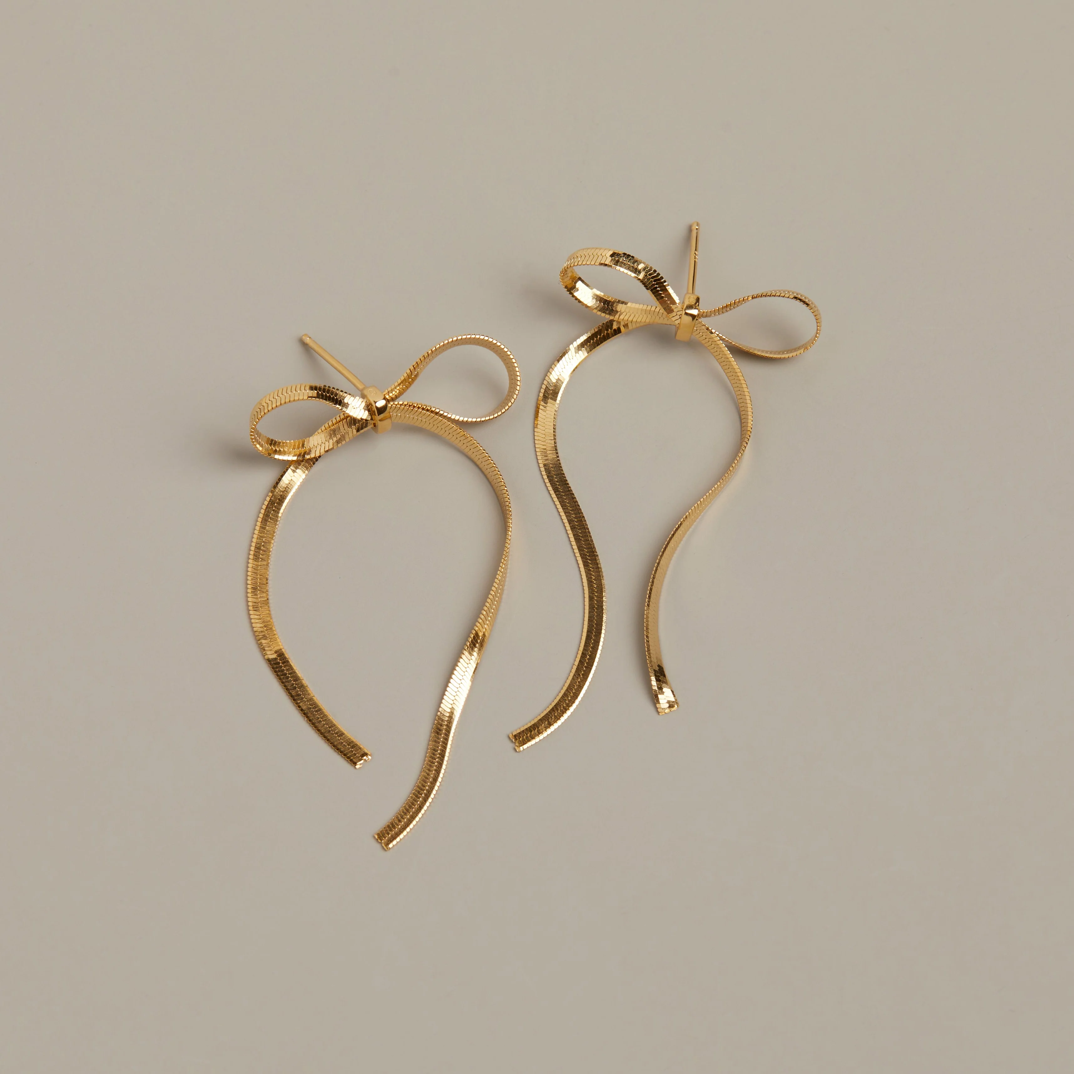 Herringbone Bow Earrings - Image 5