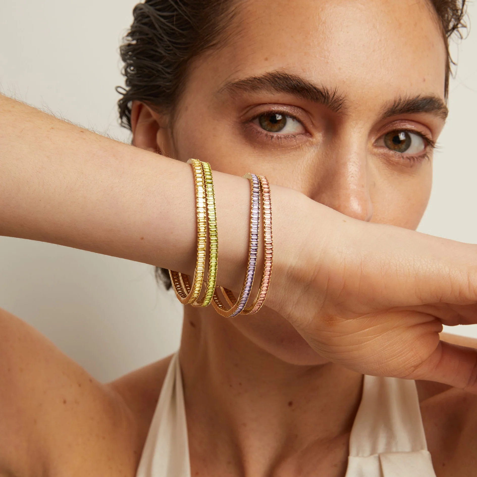 Lab Grown Citrine Baguette Tennis Bracelet - Image 5