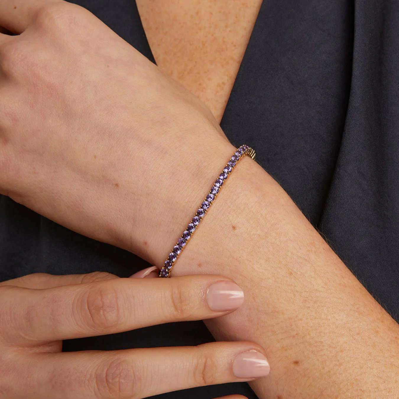 Lab Grown Amethyst Tennis Bracelet - Image 3