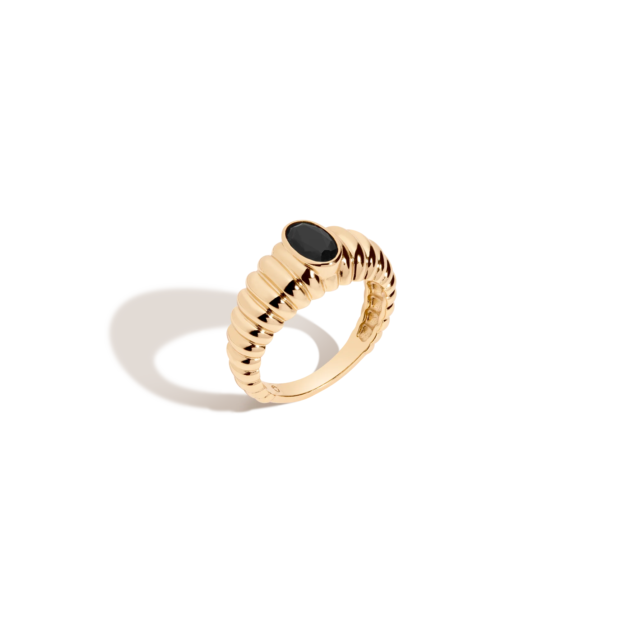 Lab Grown Black Sapphire Art Deco Ring - Image 2