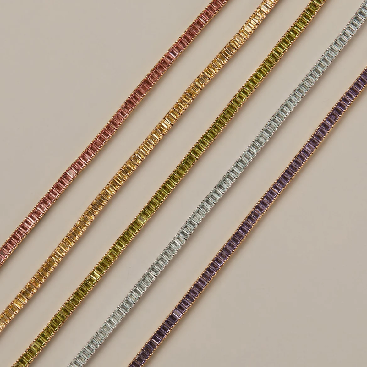 Lab Grown Citrine Baguette Tennis Bracelet - Image 6