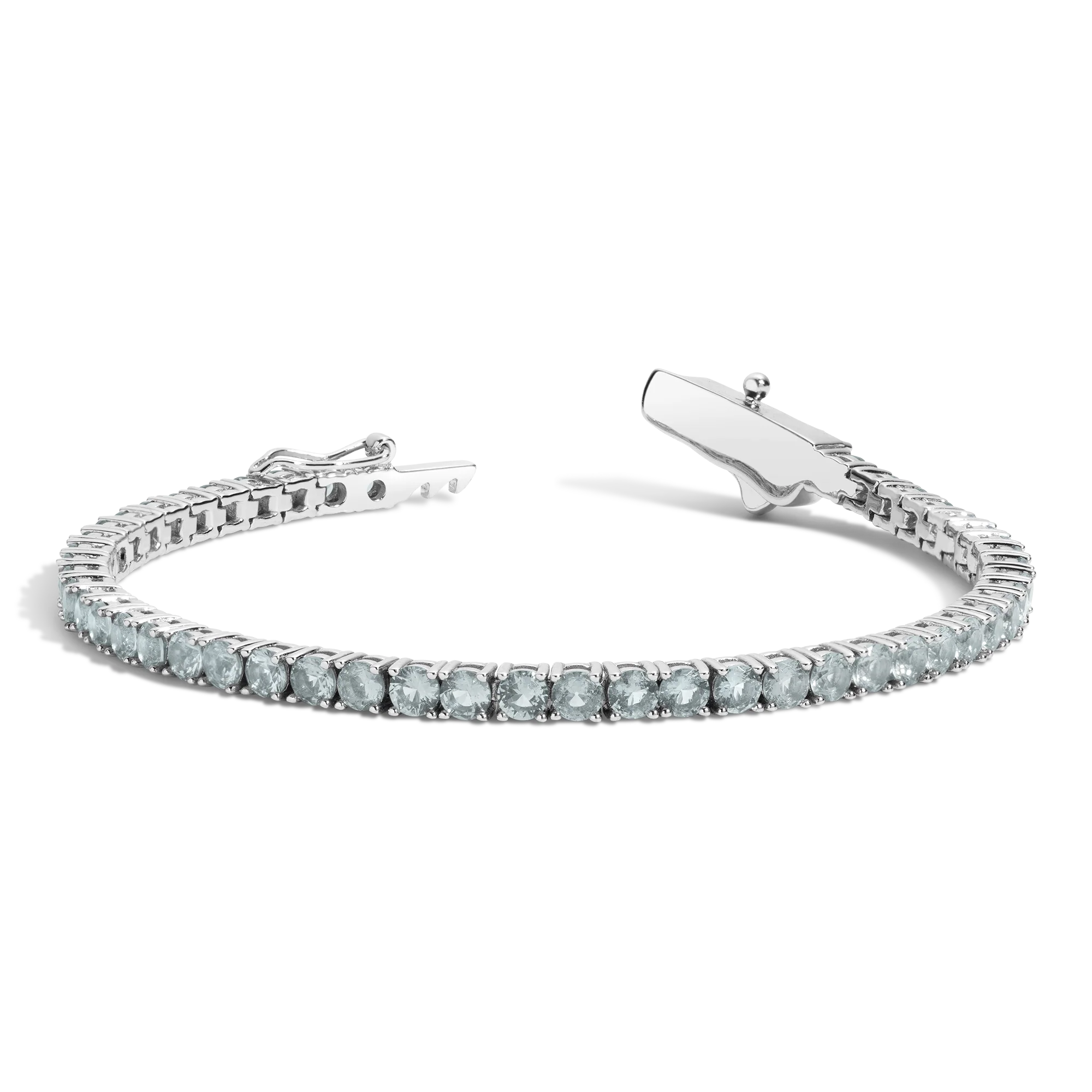 Lab Grown Blue Tourmaline Tennis Bracelet