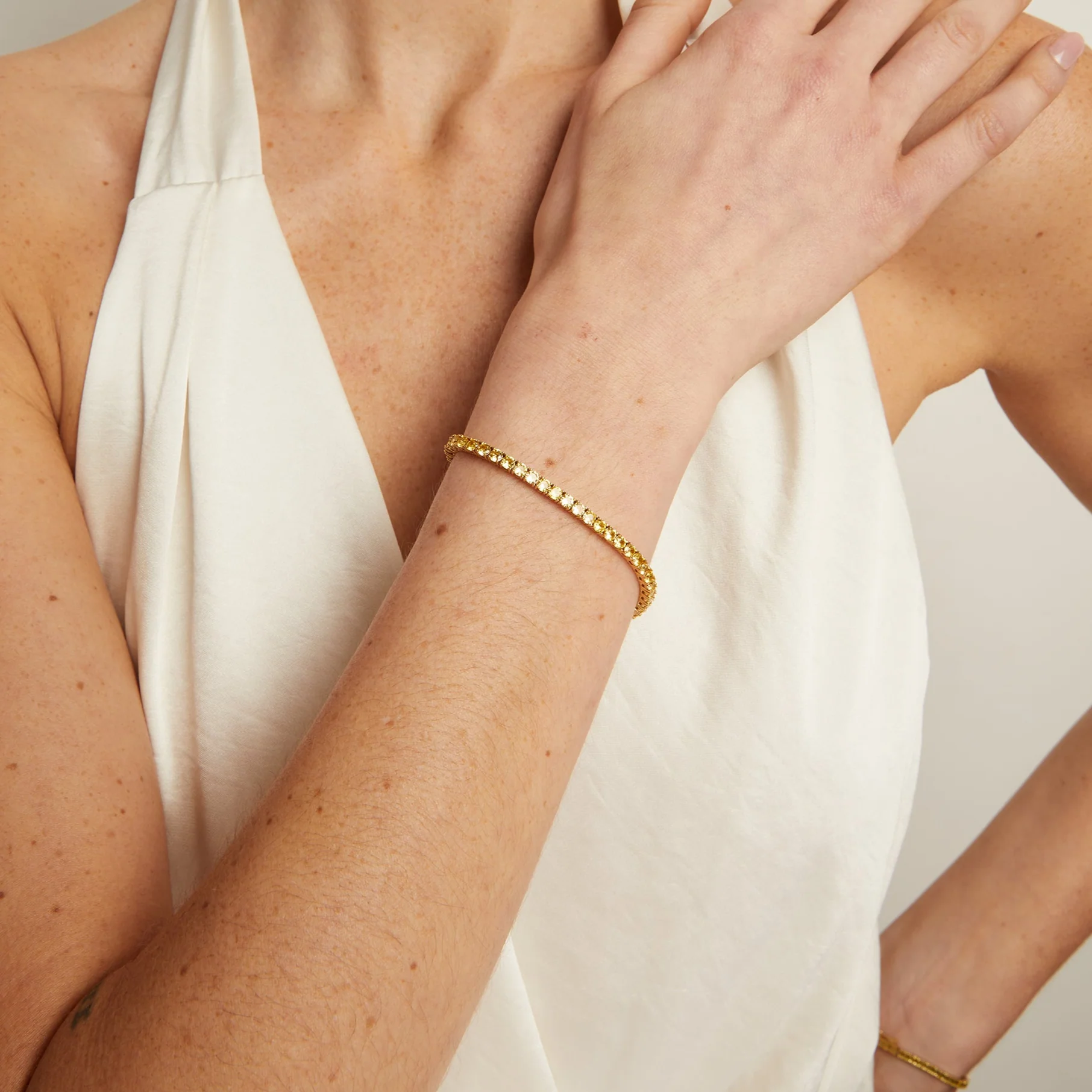 Lab Grown Citrine Tennis Bracelet - Image 4