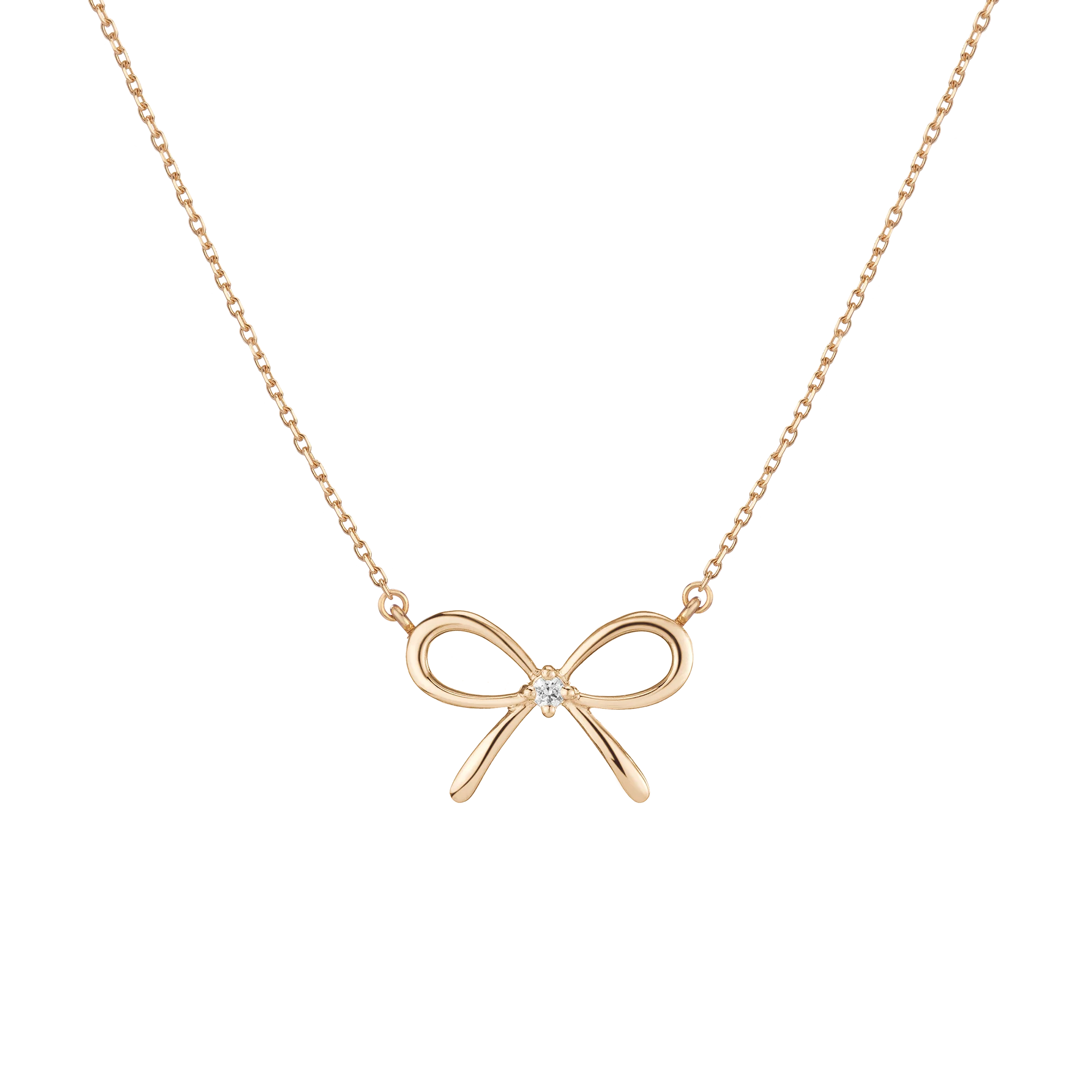 Lab Grown Diamond Bow Necklace - Image 2