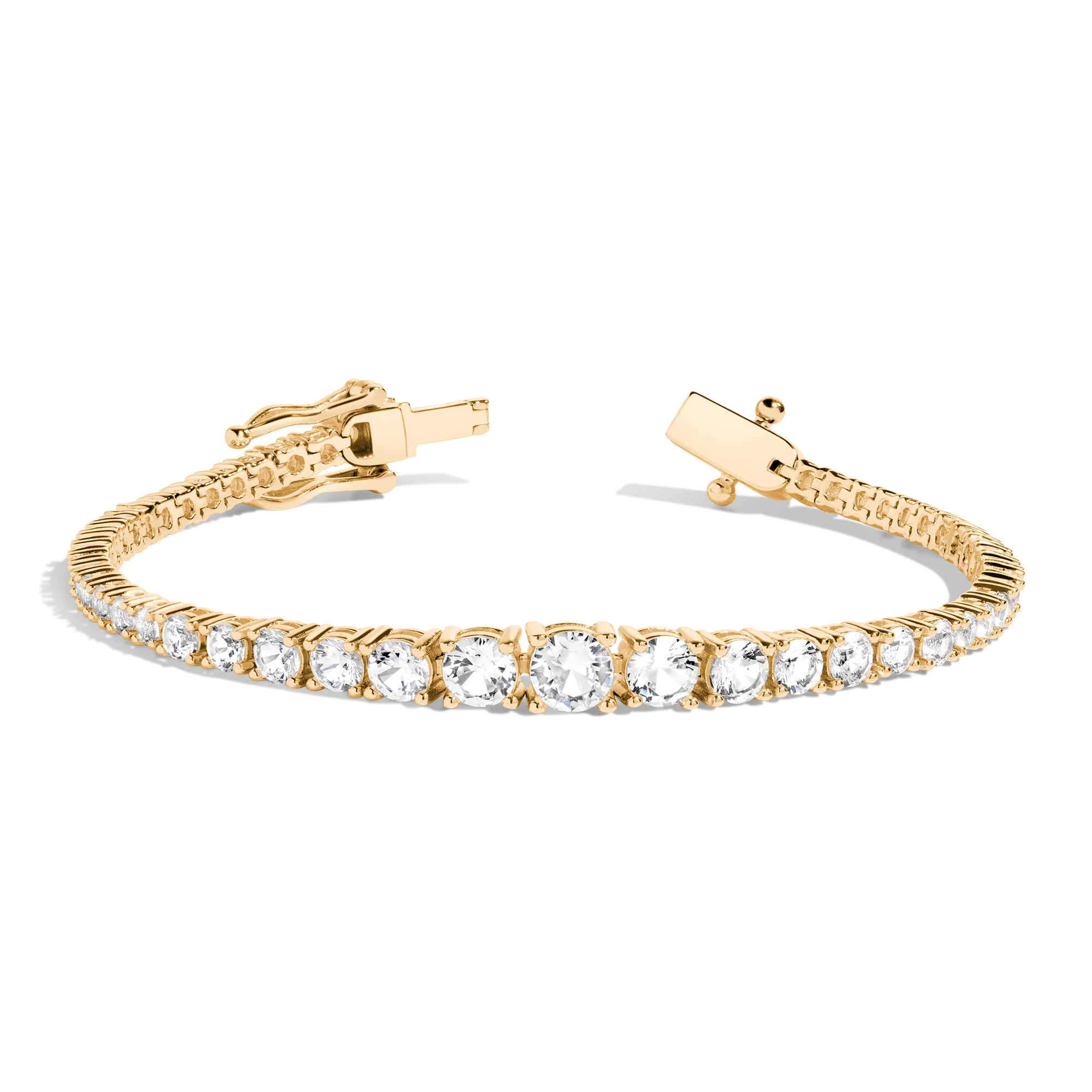 Lab Grown Diamond Graduated Modern Tennis Bracelet - Image 2