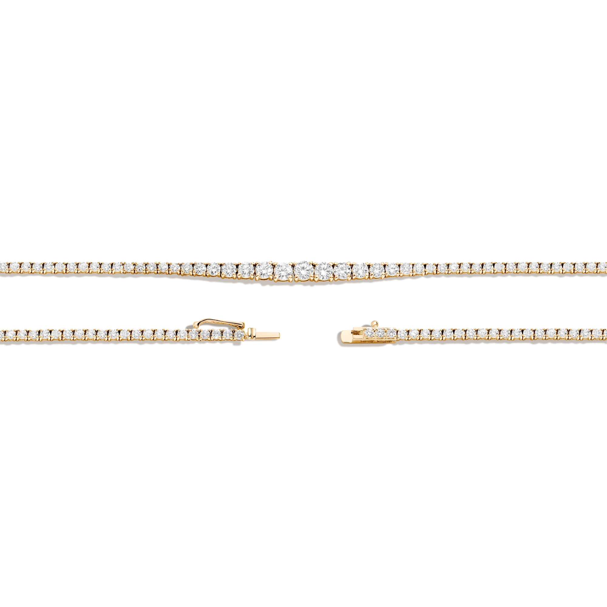 Lab Grown Diamond Graduated Modern Tennis Necklace - Image 4