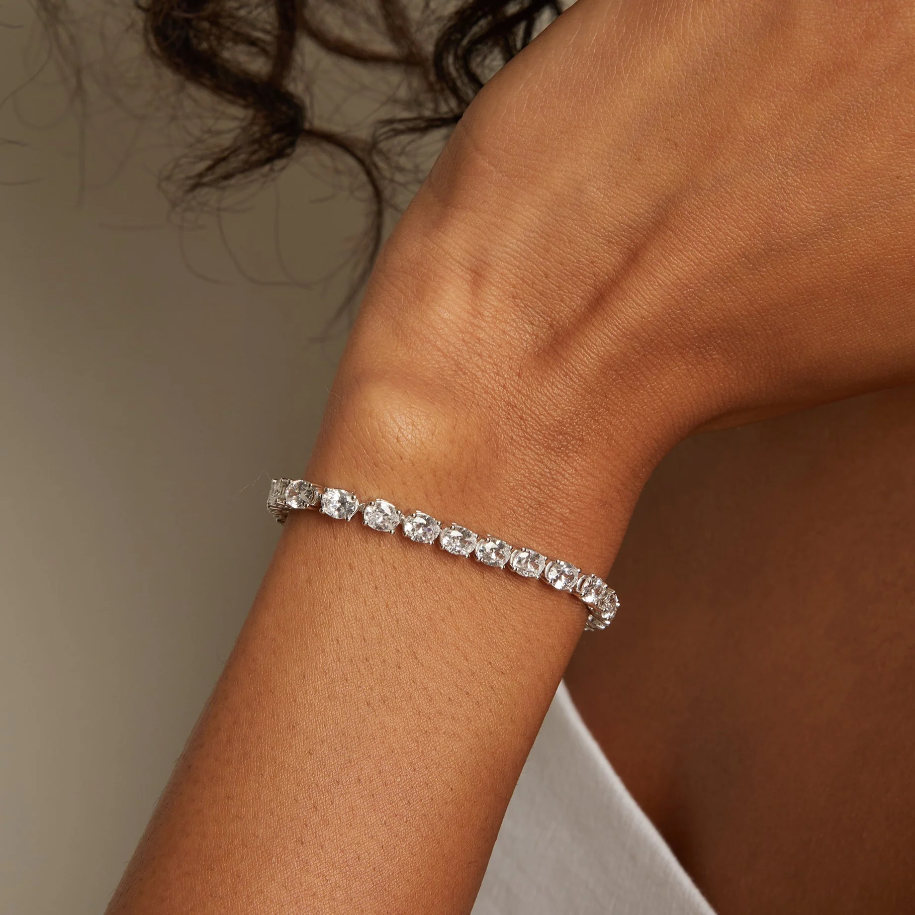 Lab Grown Diamond Oval Tennis Bracelet - Image 6