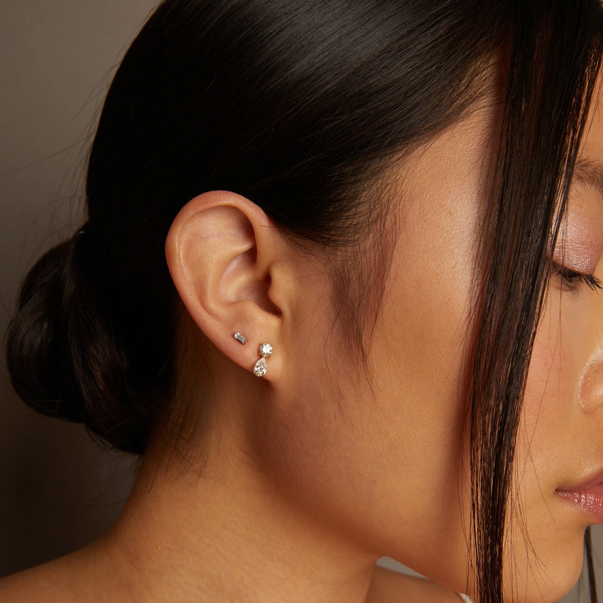 Lab Grown Diamond Pear Drop Earrings - Image 10