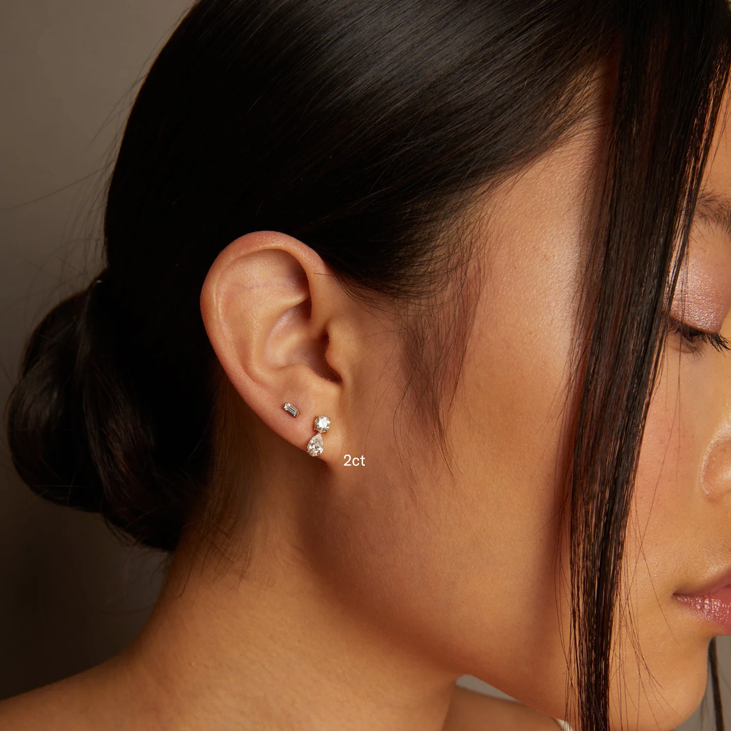 Lab Grown Diamond Pear Drop Earrings - Image 14