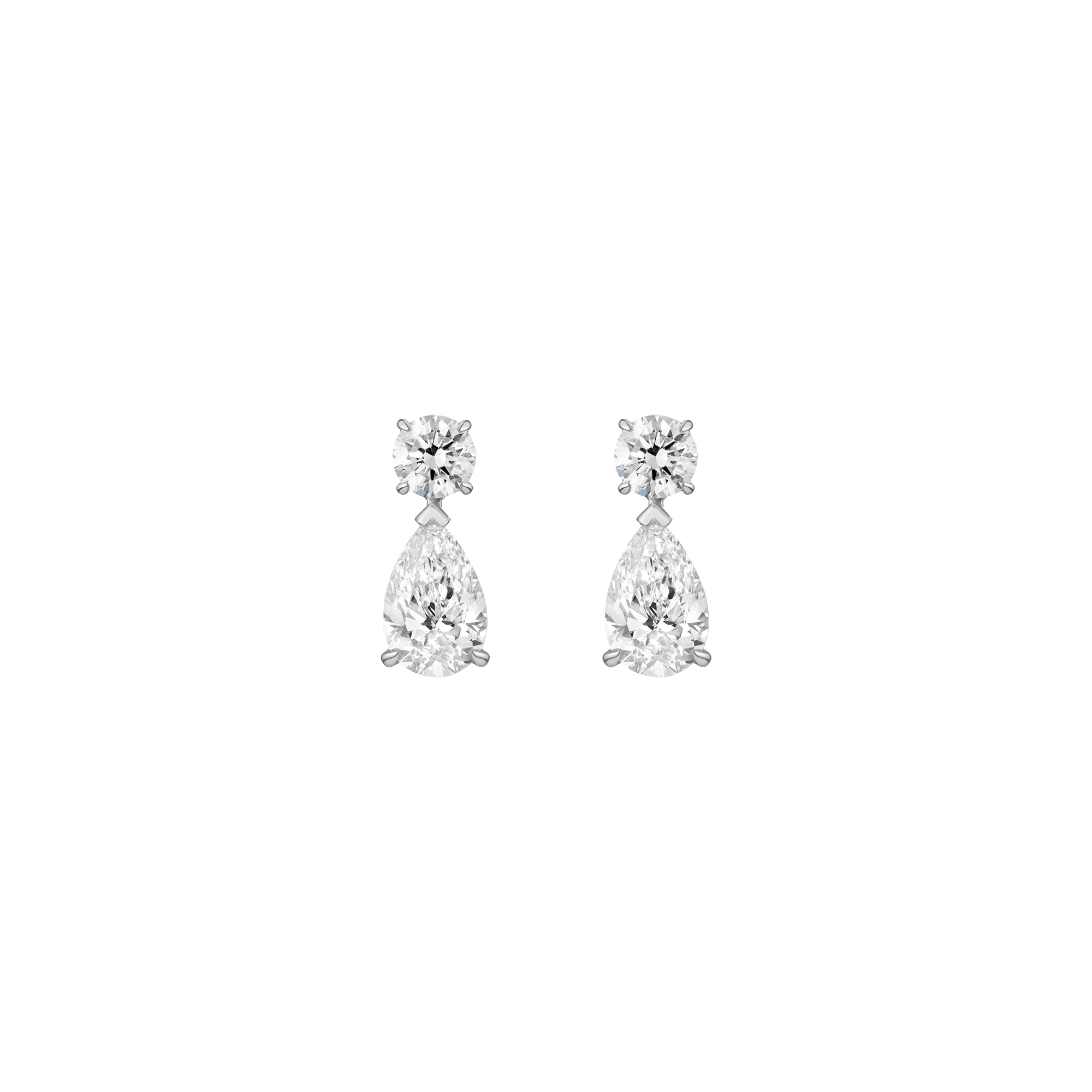 Lab Grown Diamond Pear Drop Earrings - Image 3