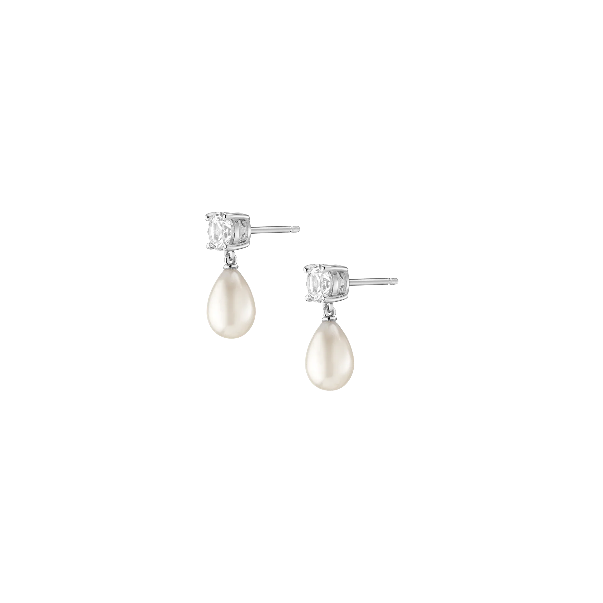 Lab Grown Diamond Pearl Drop Earrings - Image 4
