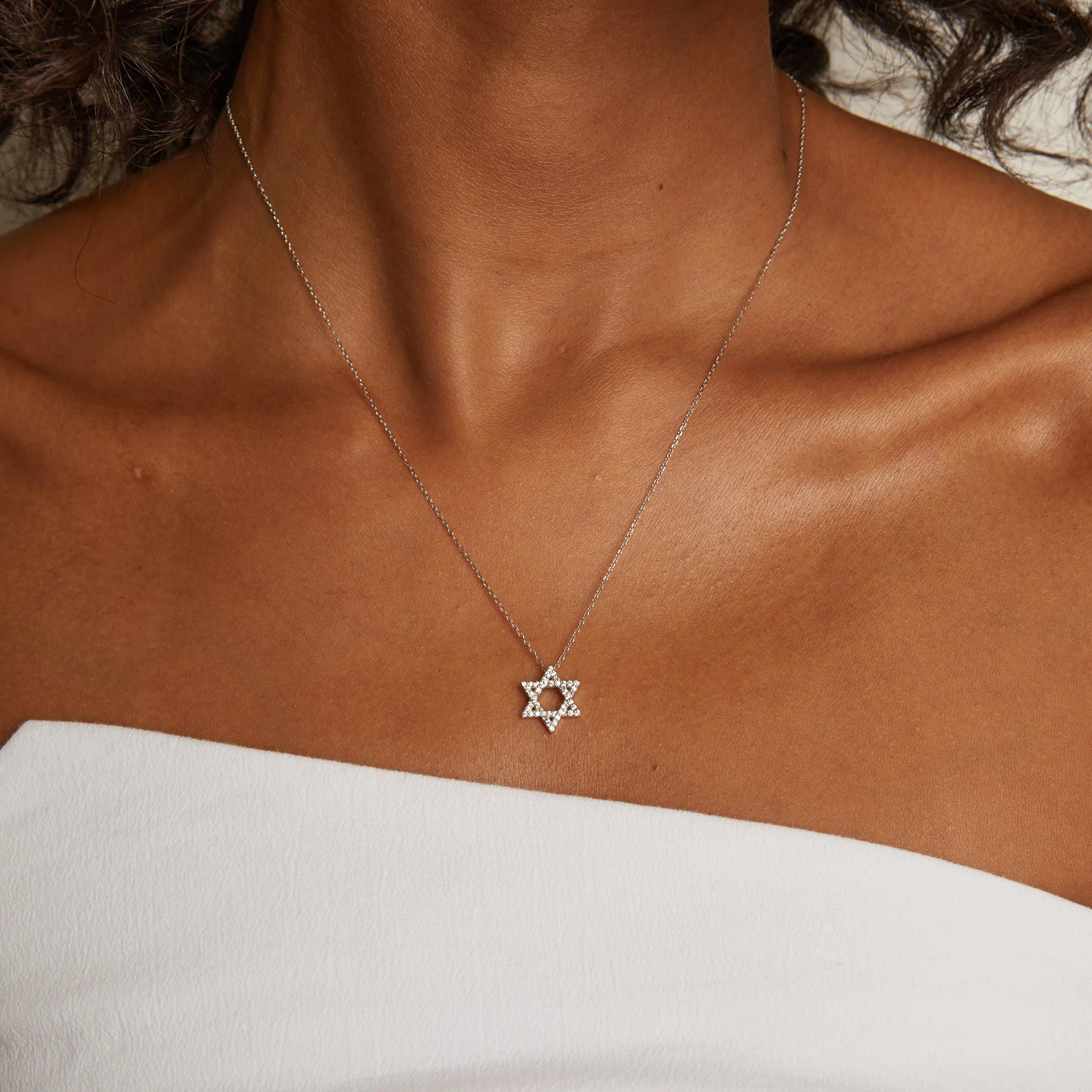 Lab Grown Diamond Star of David Necklace - Image 3