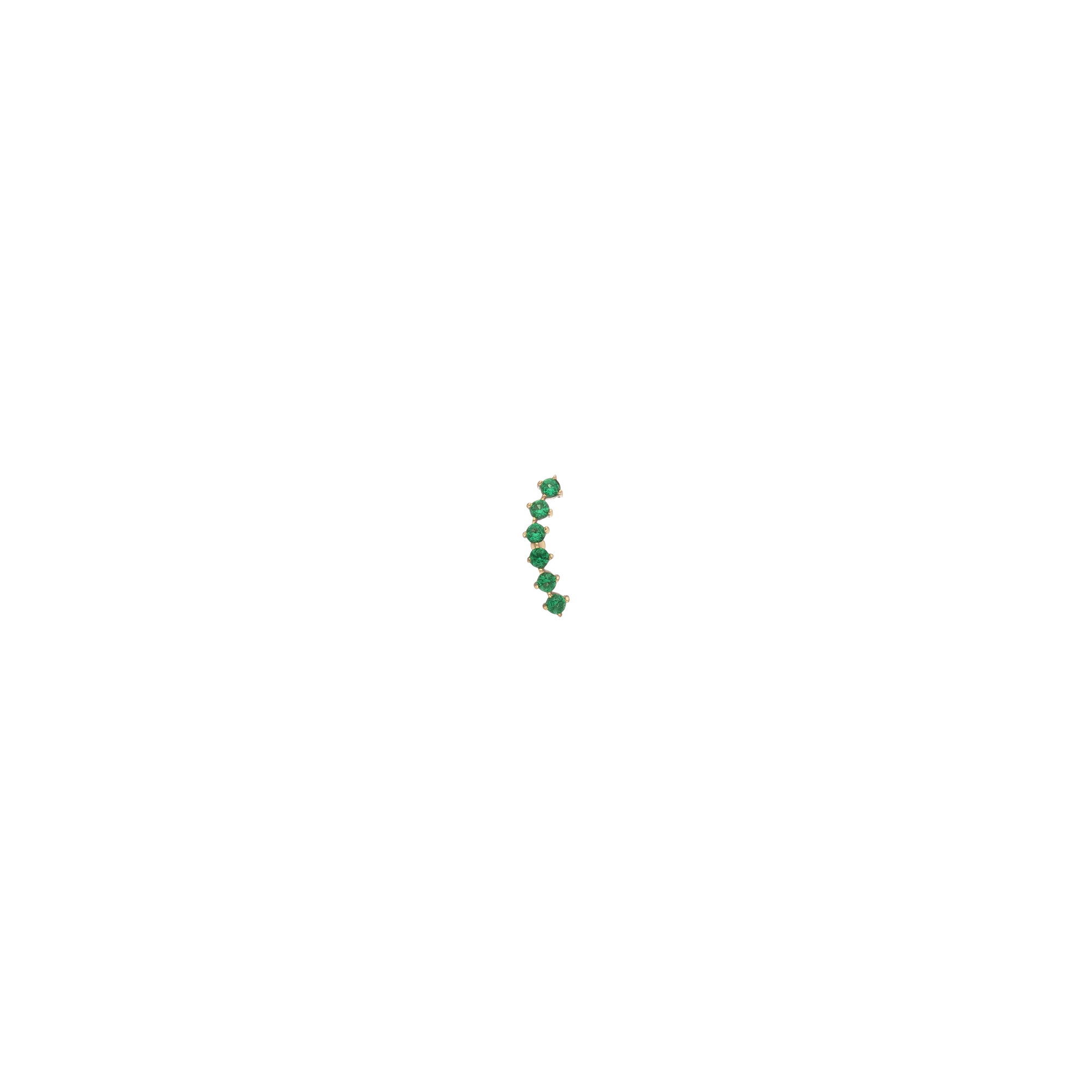 Lab Grown Green Emerald Climber - Flat Back - Image 2