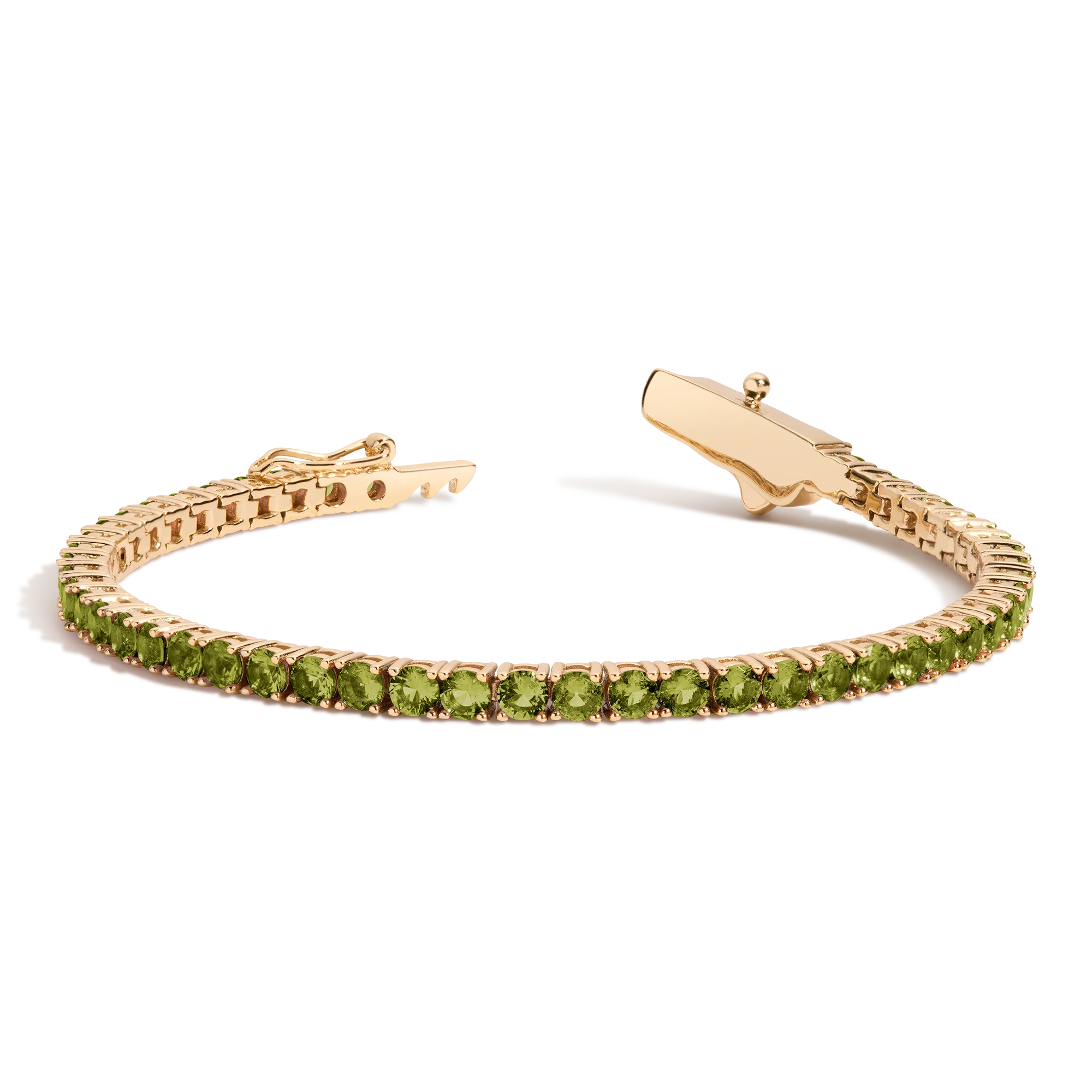 Lab Grown Green Peridot Tennis Bracelet