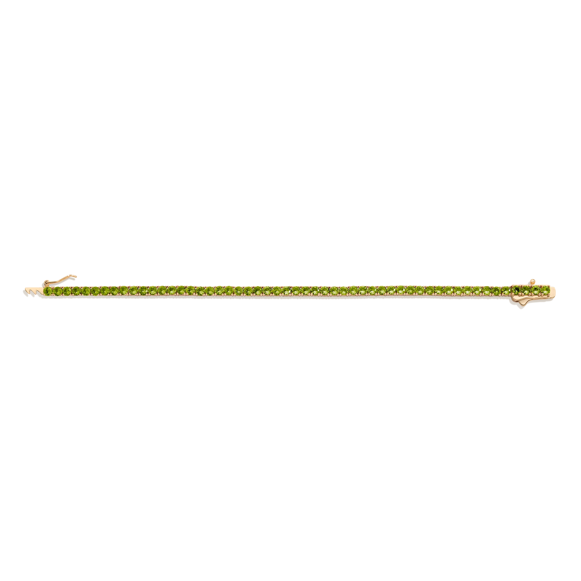 Lab Grown Green Peridot Tennis Bracelet - Image 2