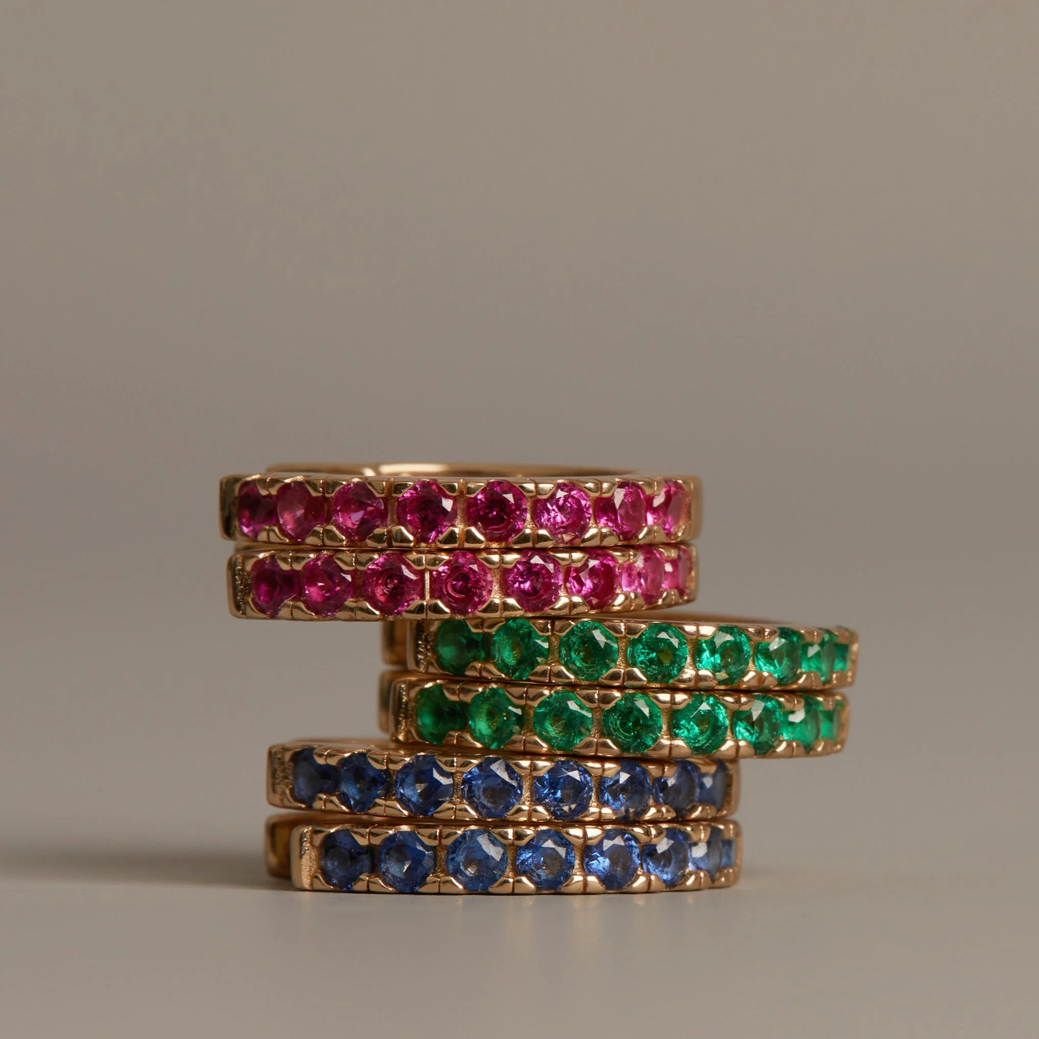 Lab Grown Red Ruby Huggie Earrings - Image 5