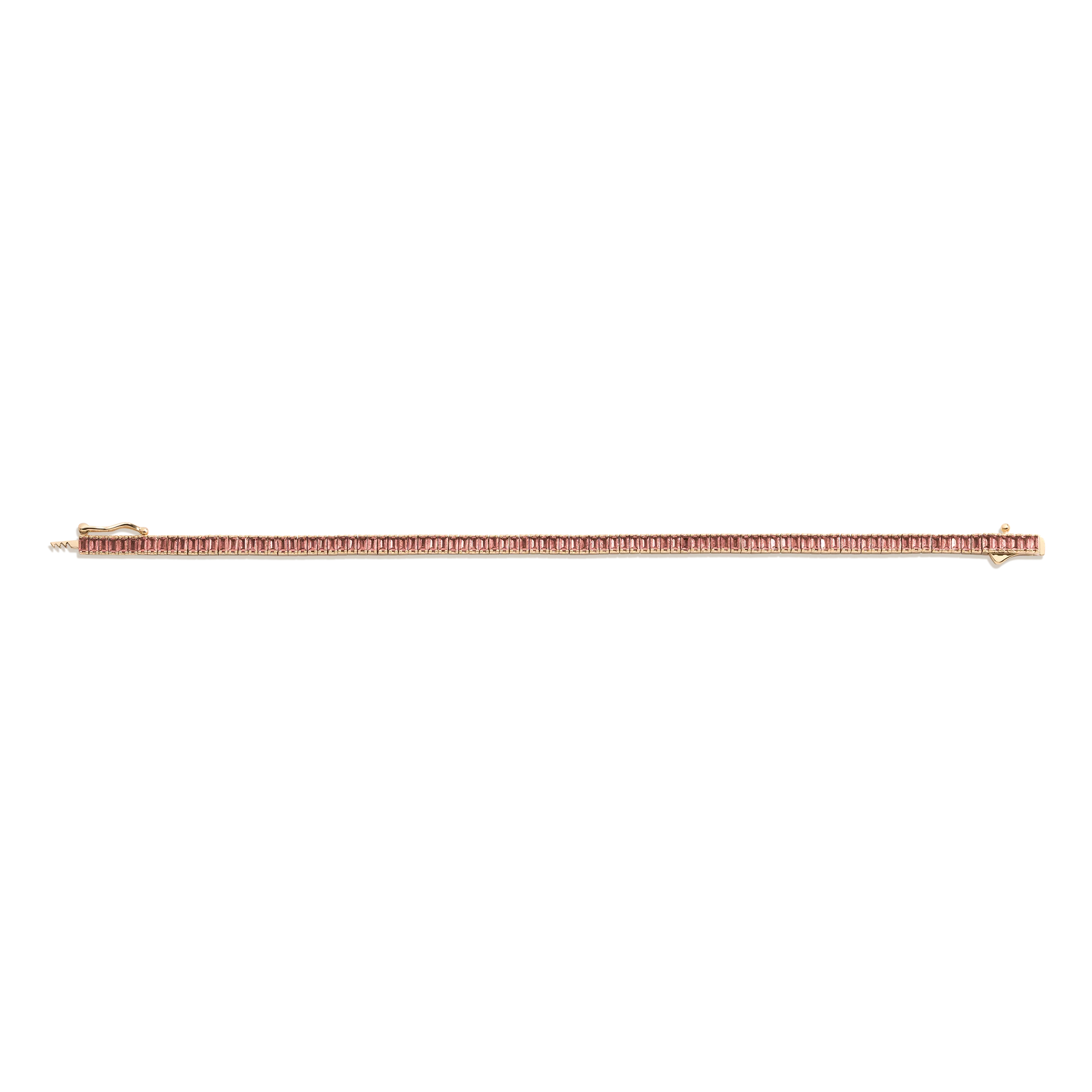 Lab Grown Sunstone Baguette Tennis Bracelet - Image 2