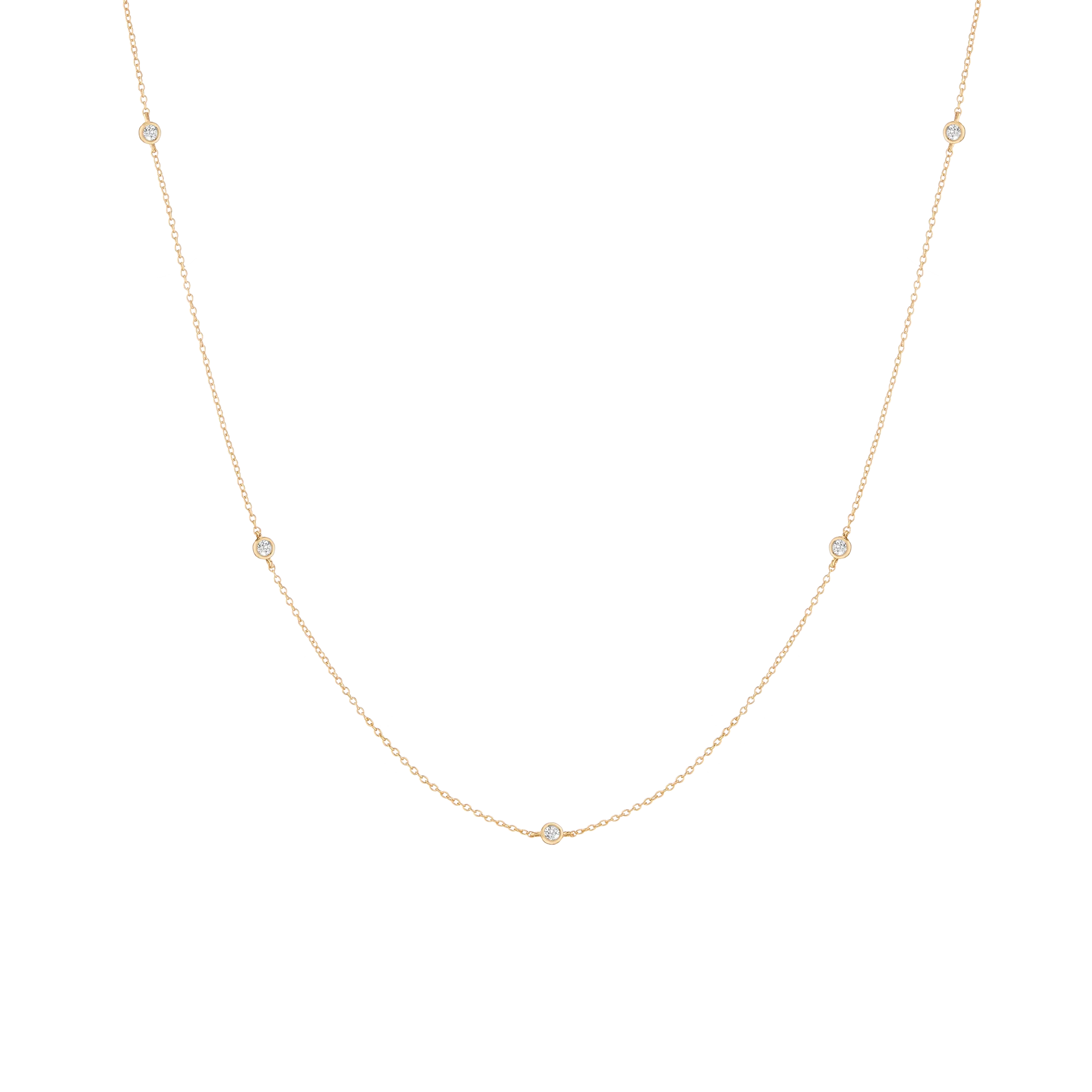 Lab Grown White Sapphire Station Necklace