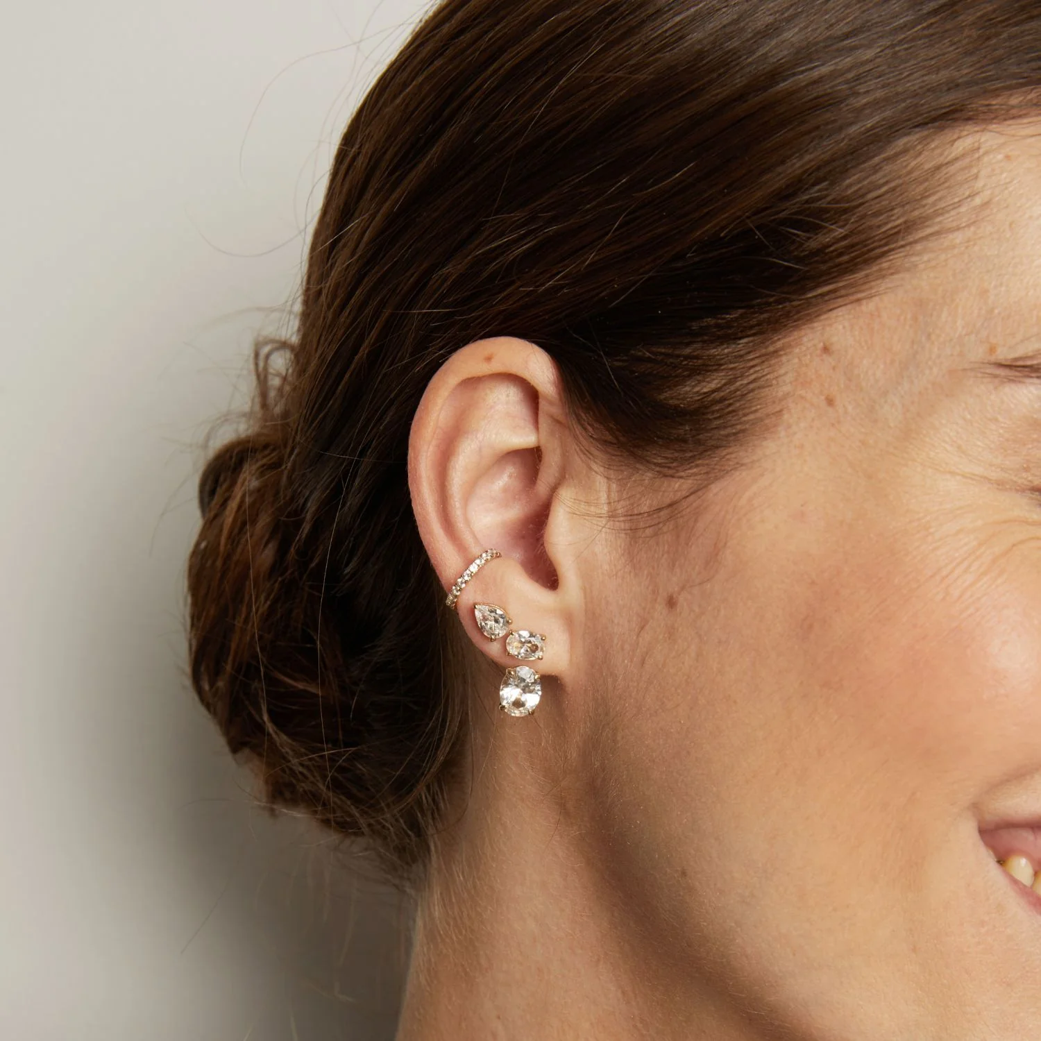 Lab Grown White Sapphire Ear Cuff - Image 10