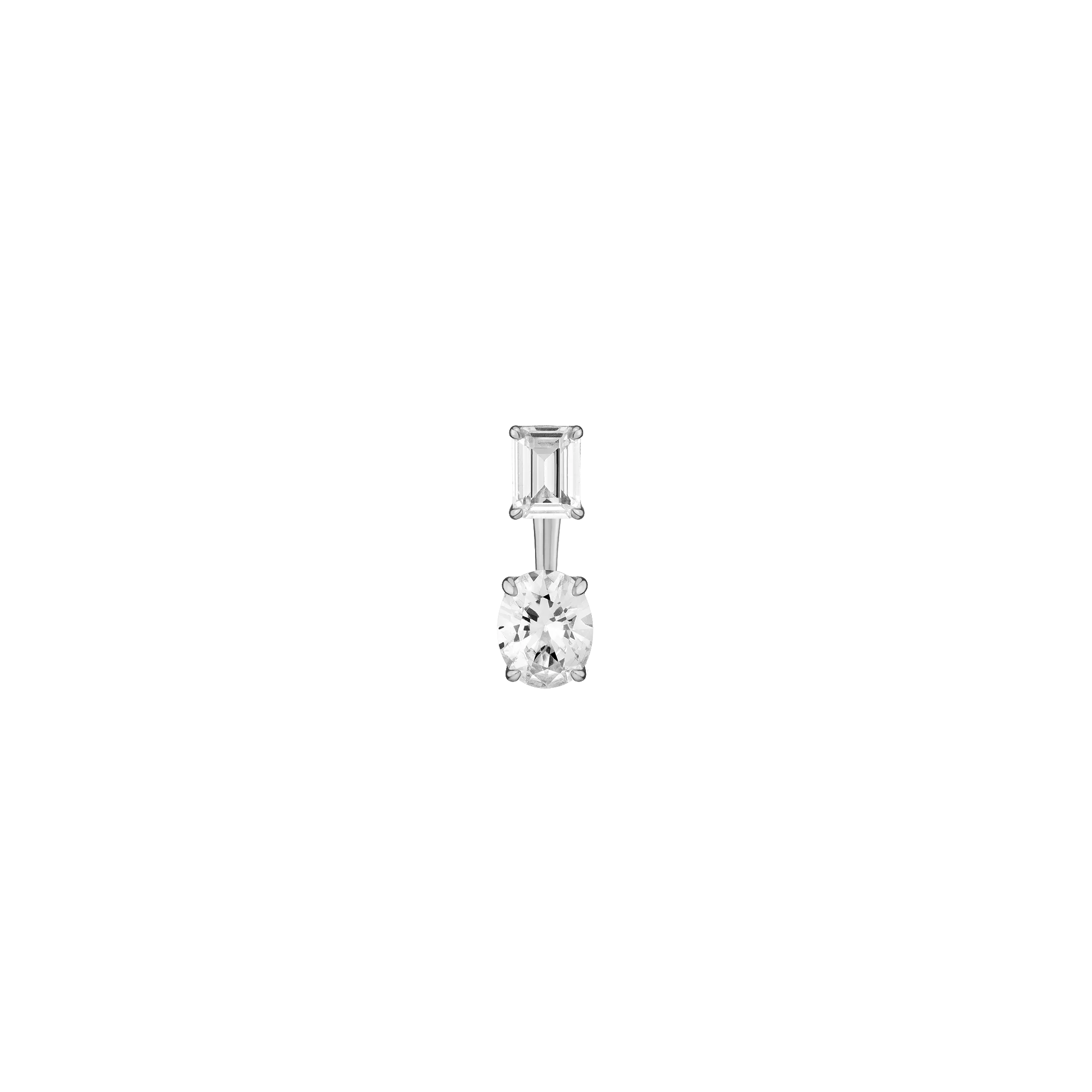 Lab Grown White Sapphire Ear Jacket - Image 4