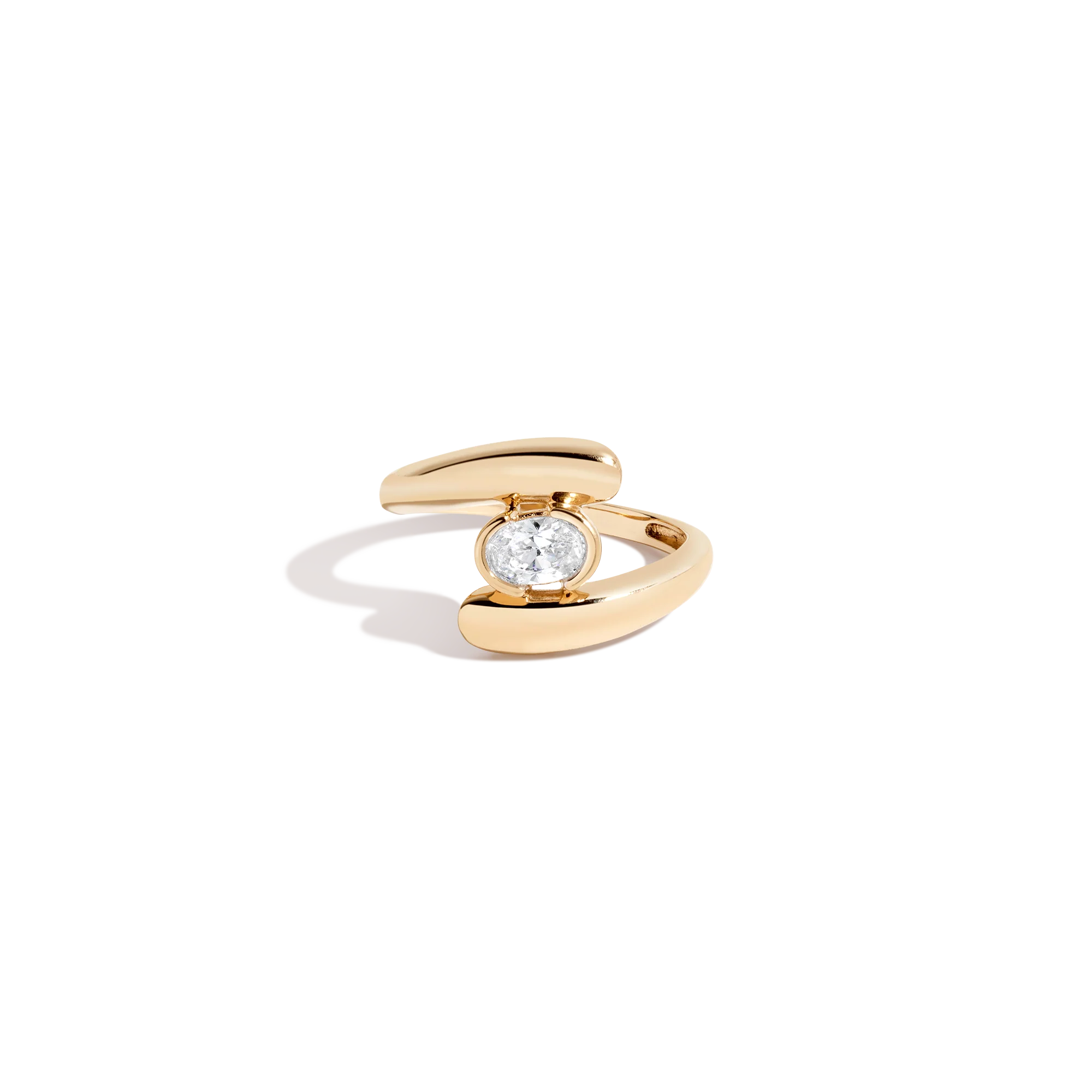 Lab Grown White Sapphire Ellipse Ring