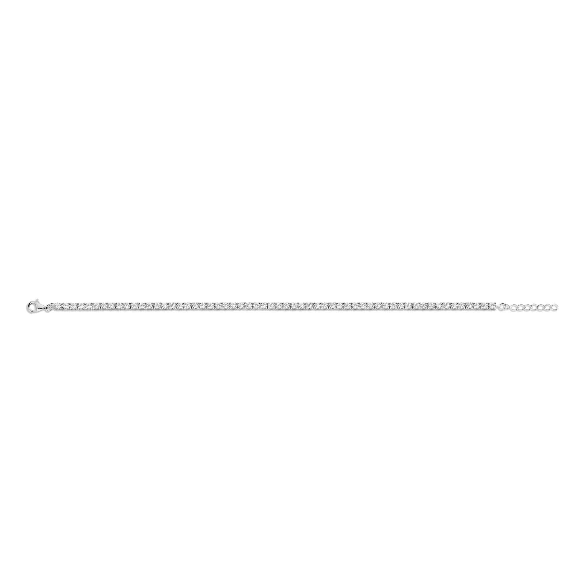 Lab Grown White Sapphire Tennis Anklet - Image 2