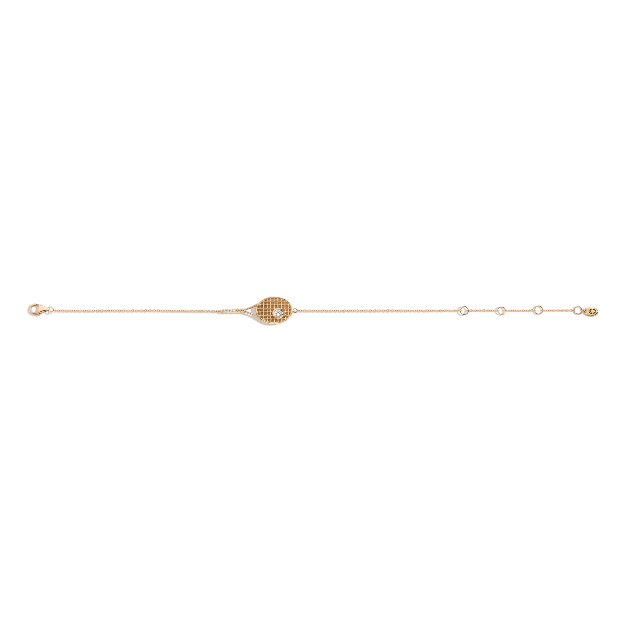 Lab Grown White Sapphire Tennis Racket Bracelet - Image 2