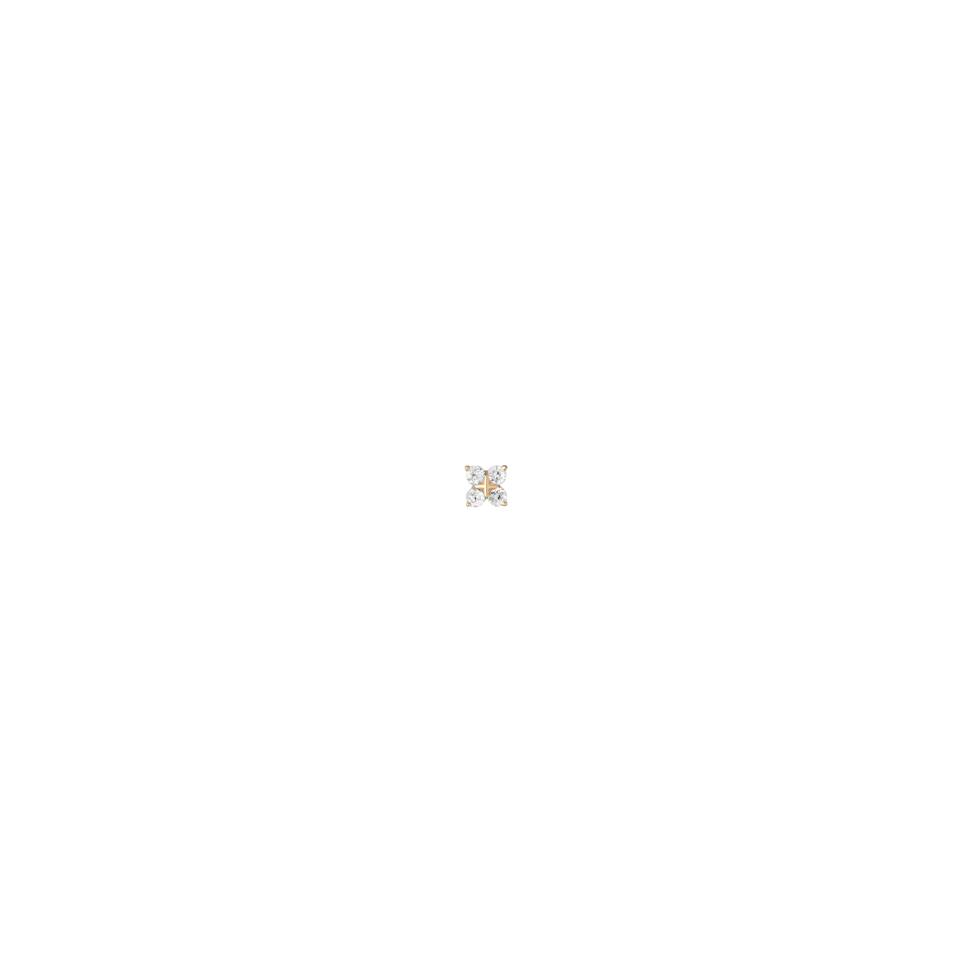 Lab Grown White Sapphire Wildflower Stud Earrings - Flatback - Image 2