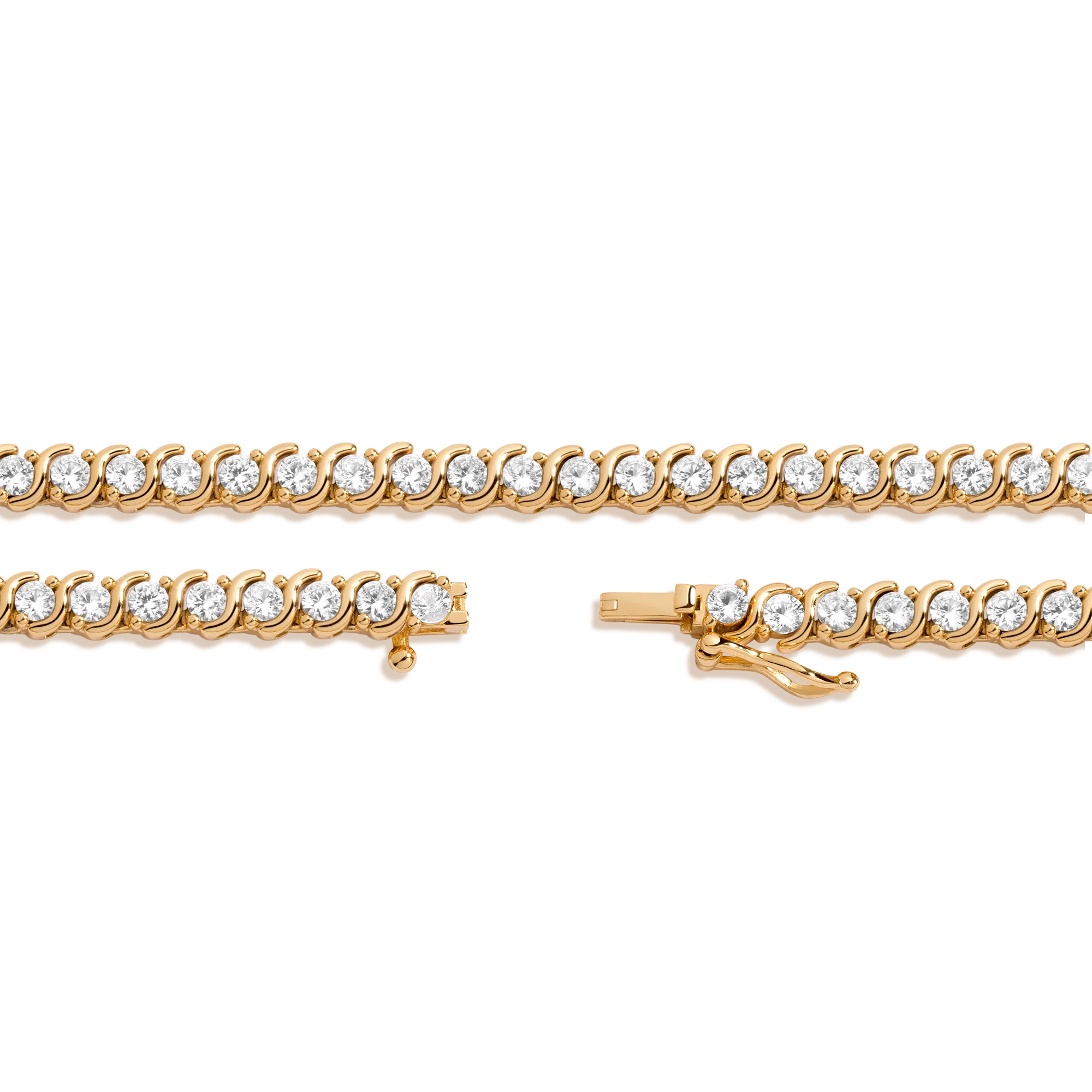 Lab Grown White Sapphire X Estate Tennis Necklace - Image 2