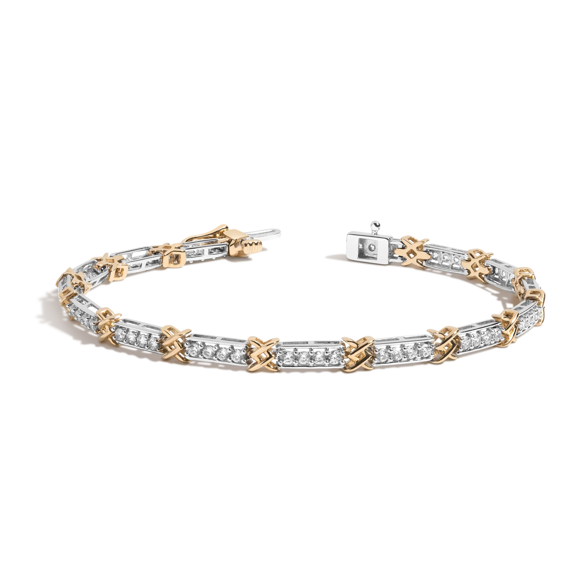 Lab Grown White Sapphire X Tennis Bracelet
