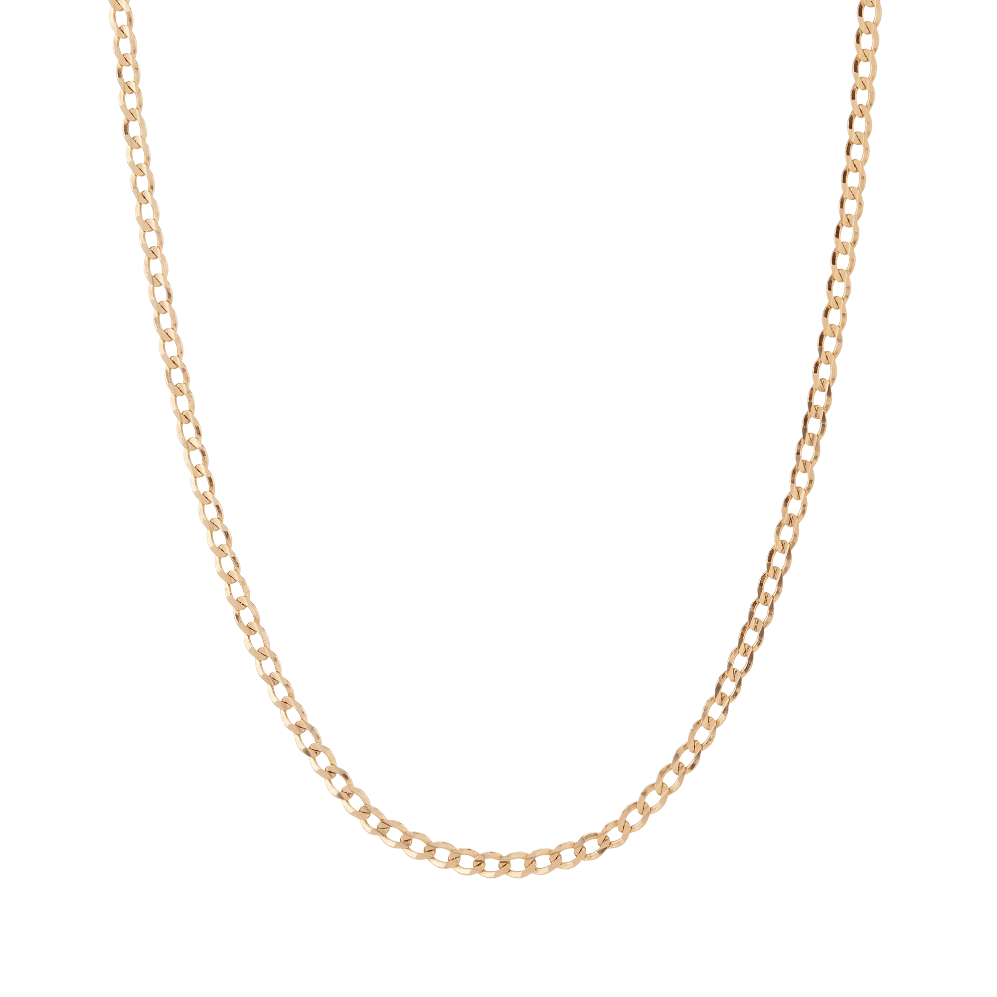 Large Gold Curb Chain Necklace