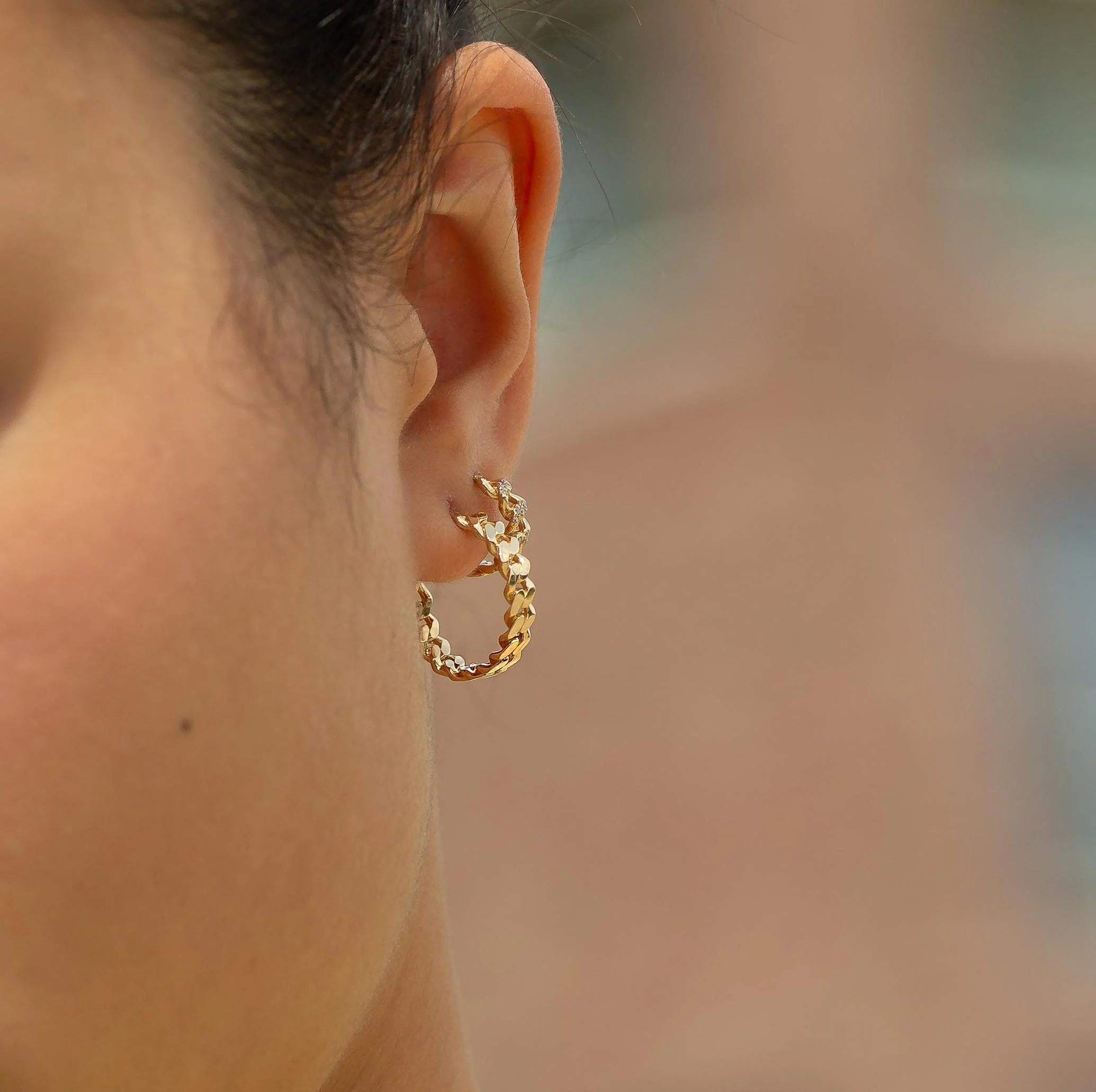 Love Me Knot Gold Hoop Earrings - Image 9