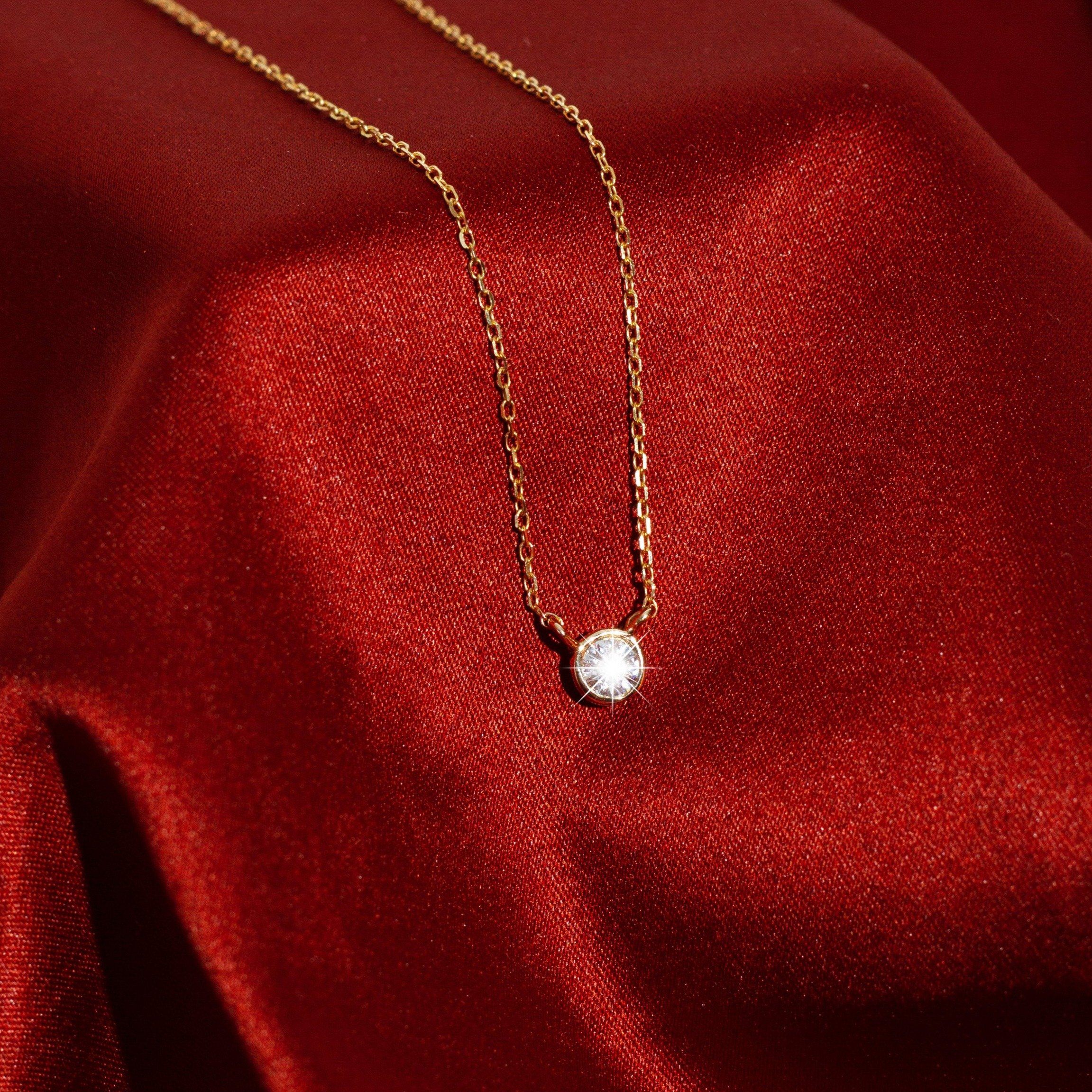Medium Diamond Bezel Necklace - Image 20