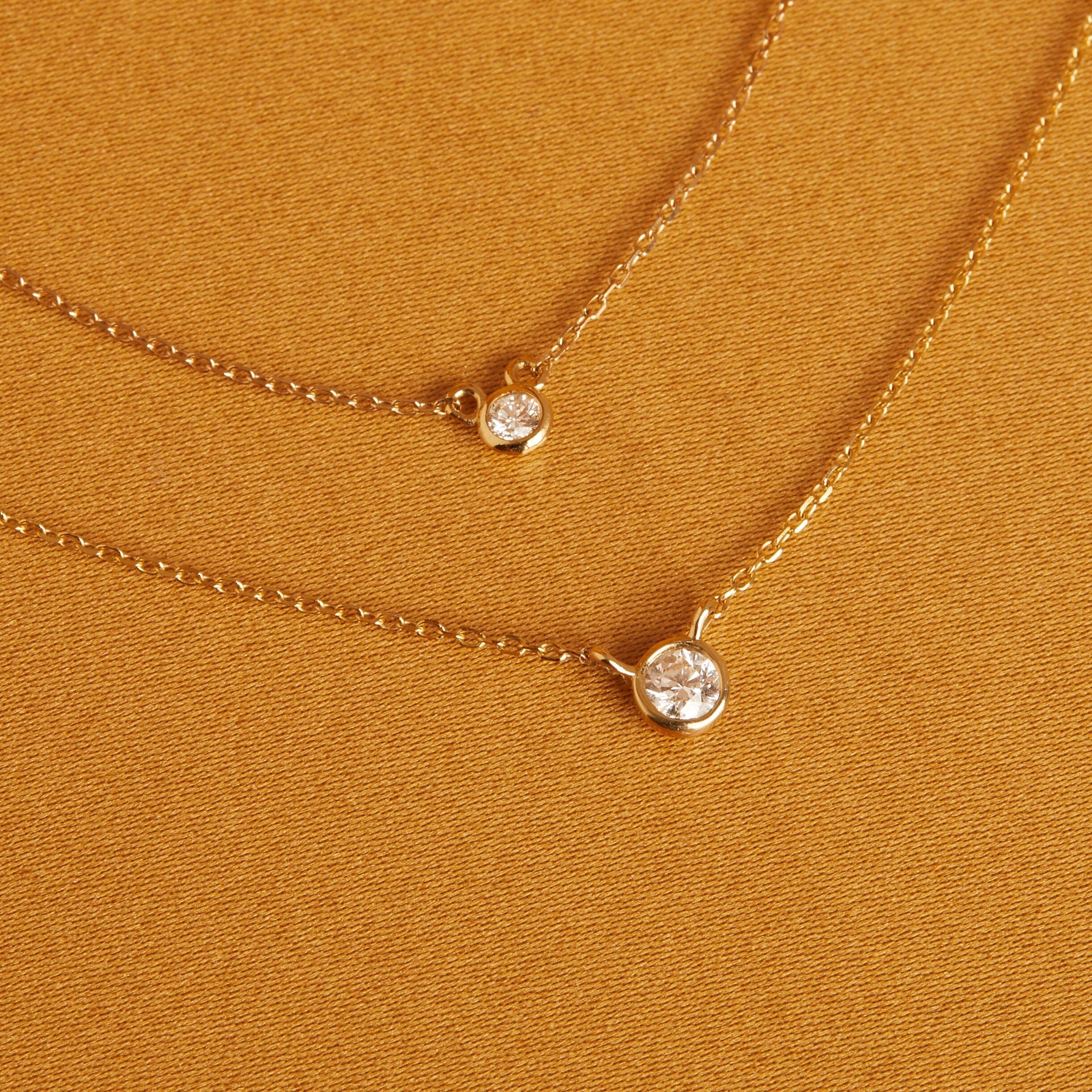 Medium Diamond Bezel Necklace - Image 7