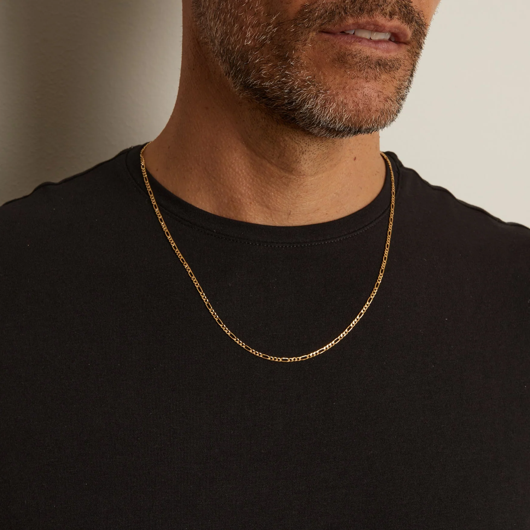 Medium Gold Figaro Chain Necklace - Image 9