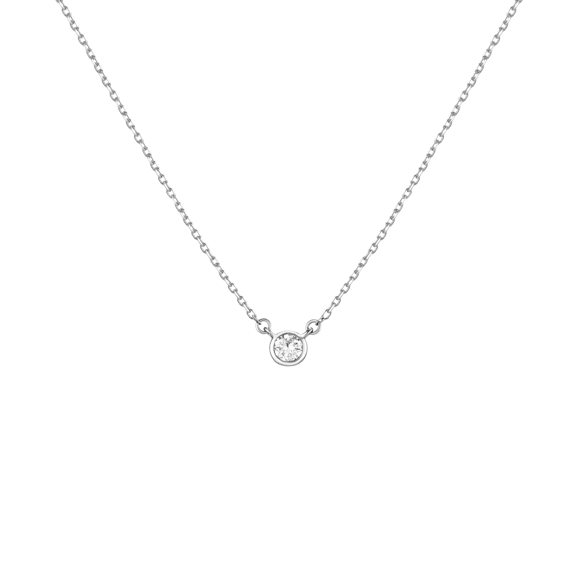Medium Lab Grown Diamond Bezel Necklace