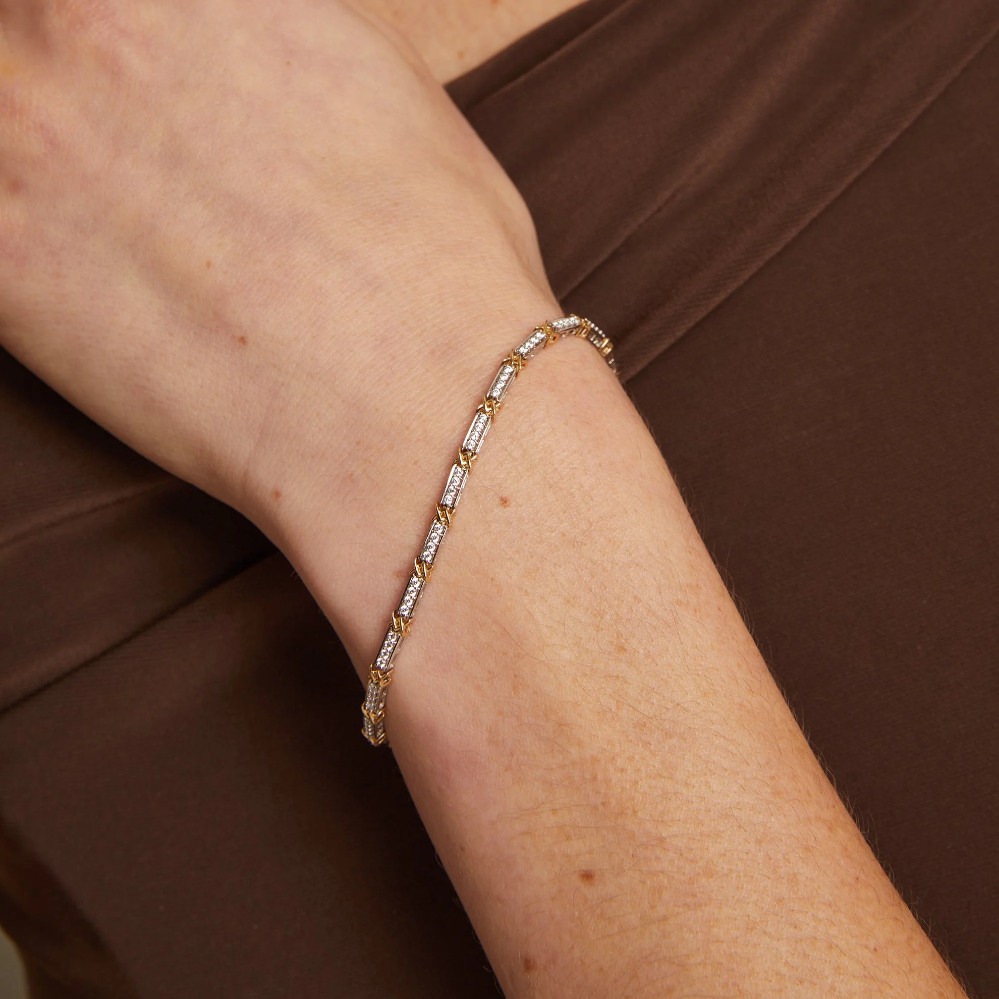 Mini Lab Grown Diamond X Tennis Bracelet - Image 4