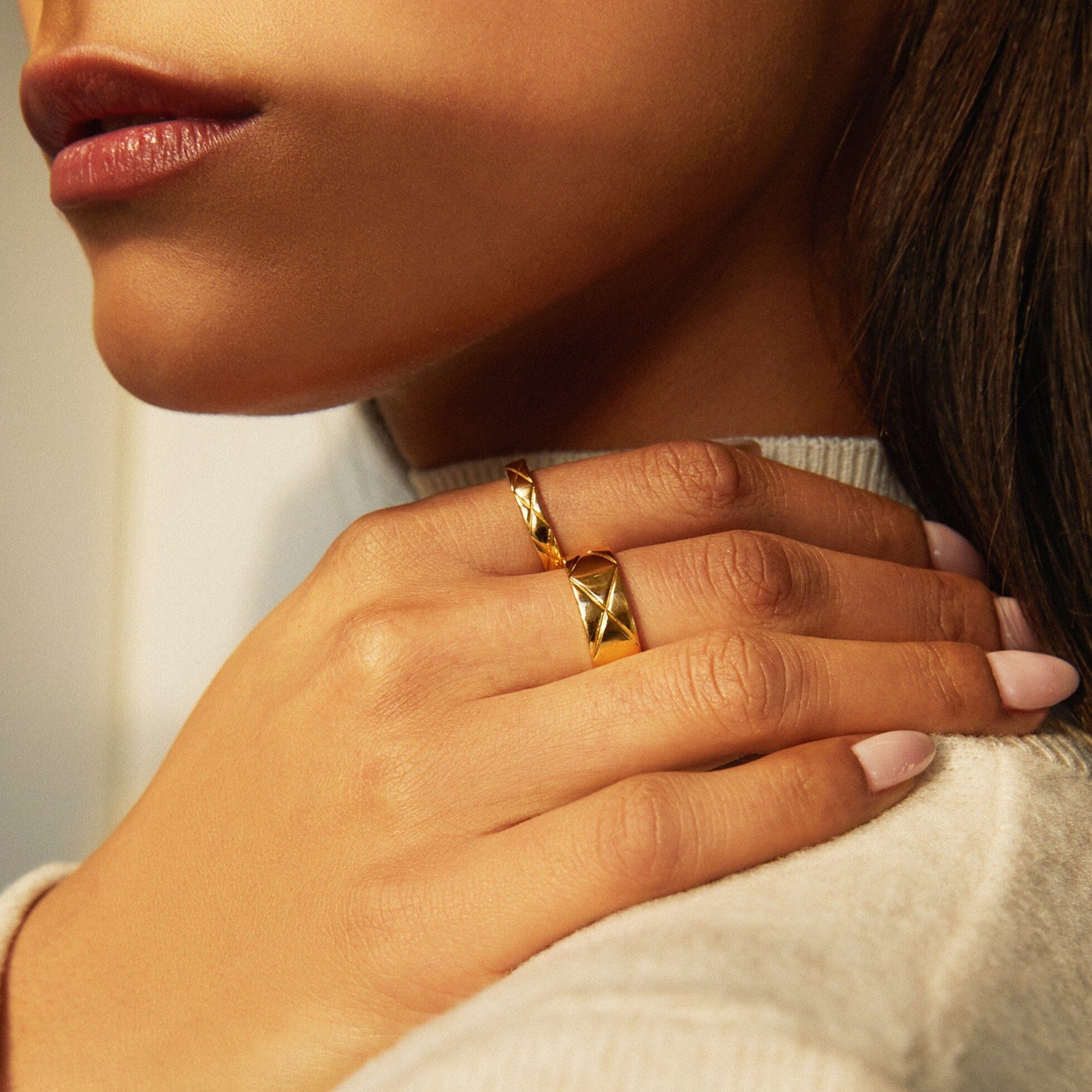 Mini Quilted Gold Ring - Image 13