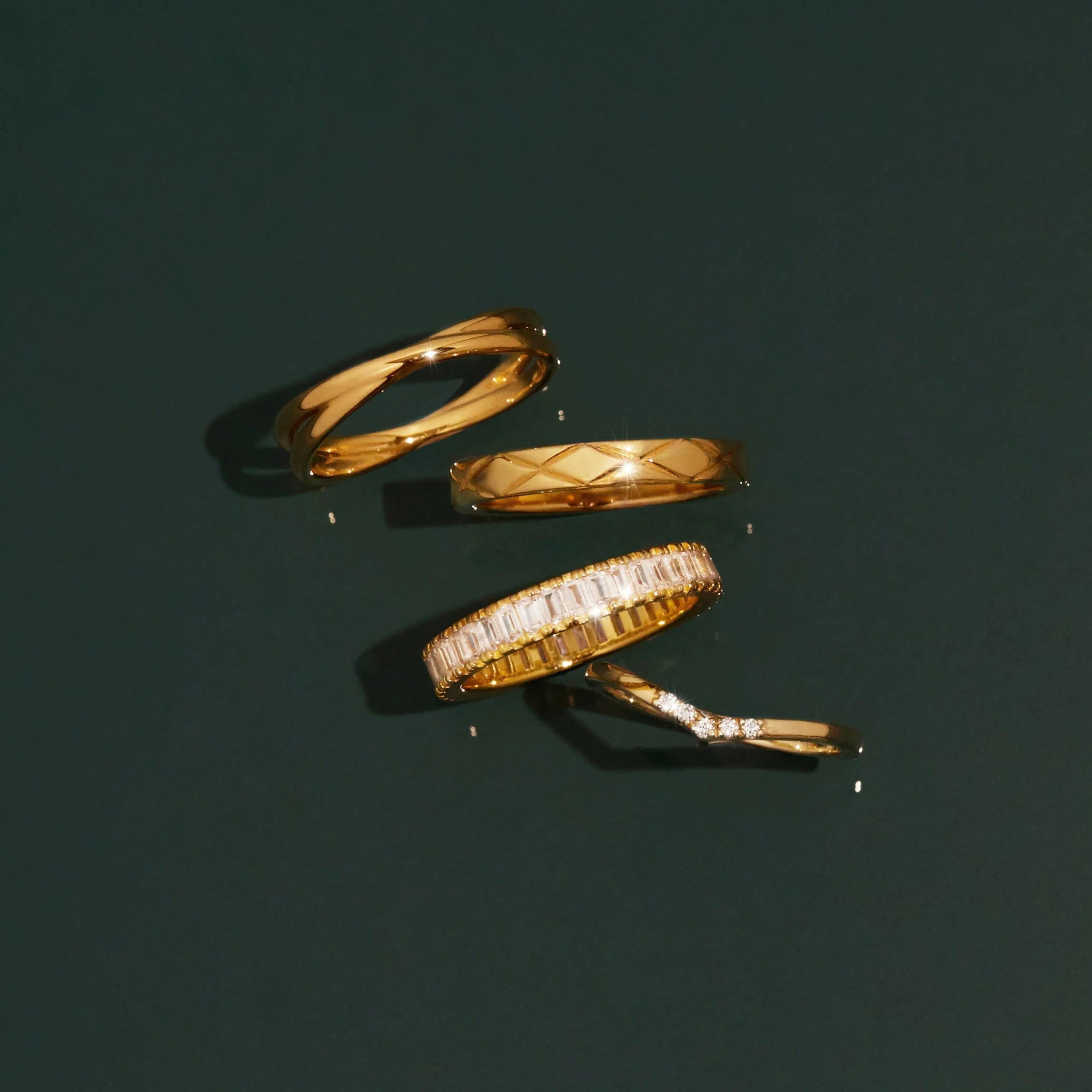 Mini Quilted Gold Ring - Image 8