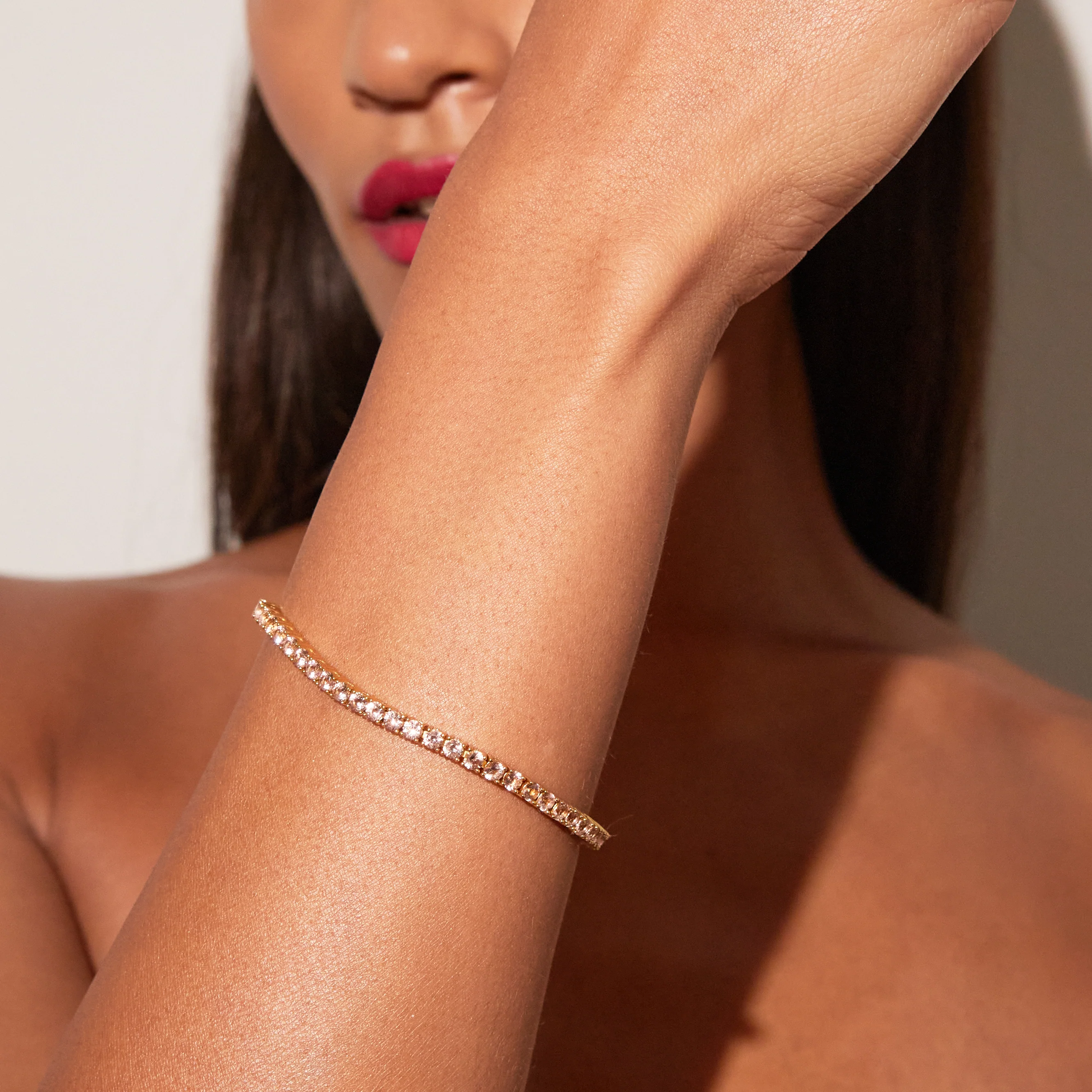 Lab Grown Morganite Tennis Bracelet - Image 7