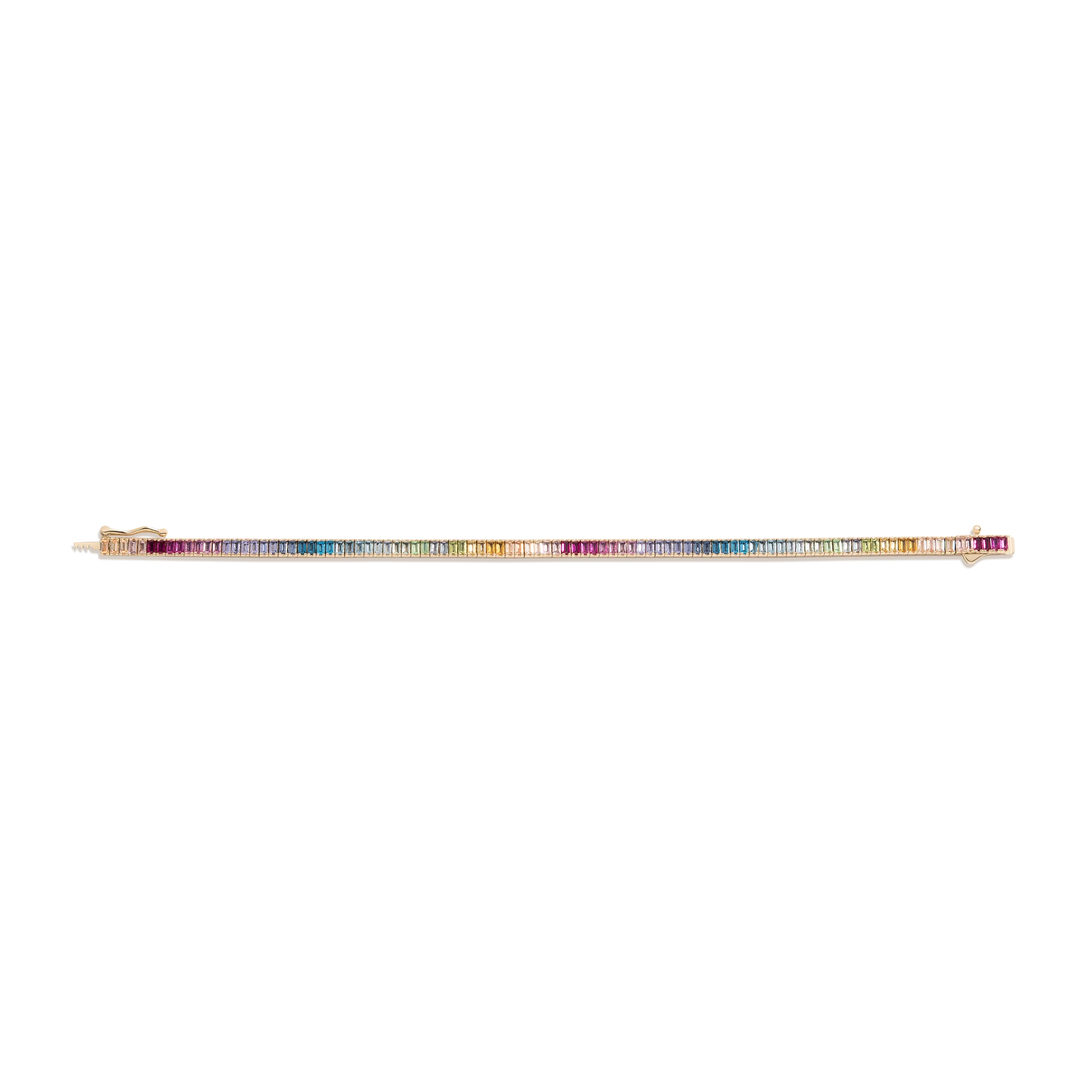 Ombré Rainbow Baguette Tennis Bracelet - Image 2