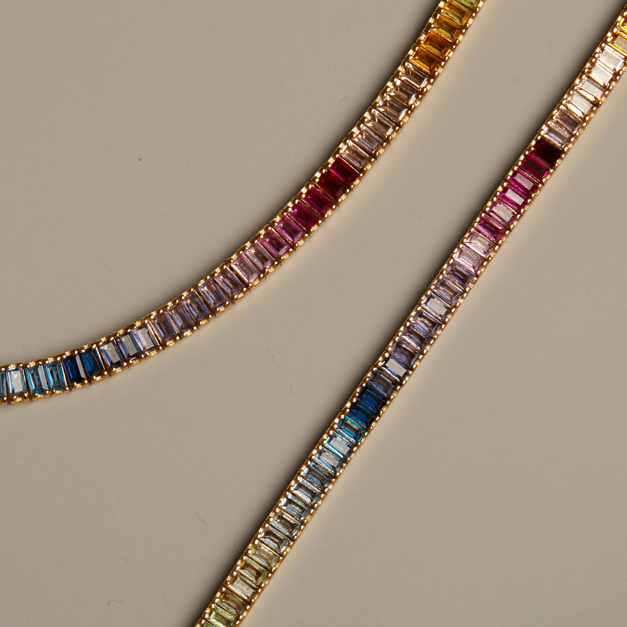Ombré Rainbow Baguette Tennis Bracelet - Image 7