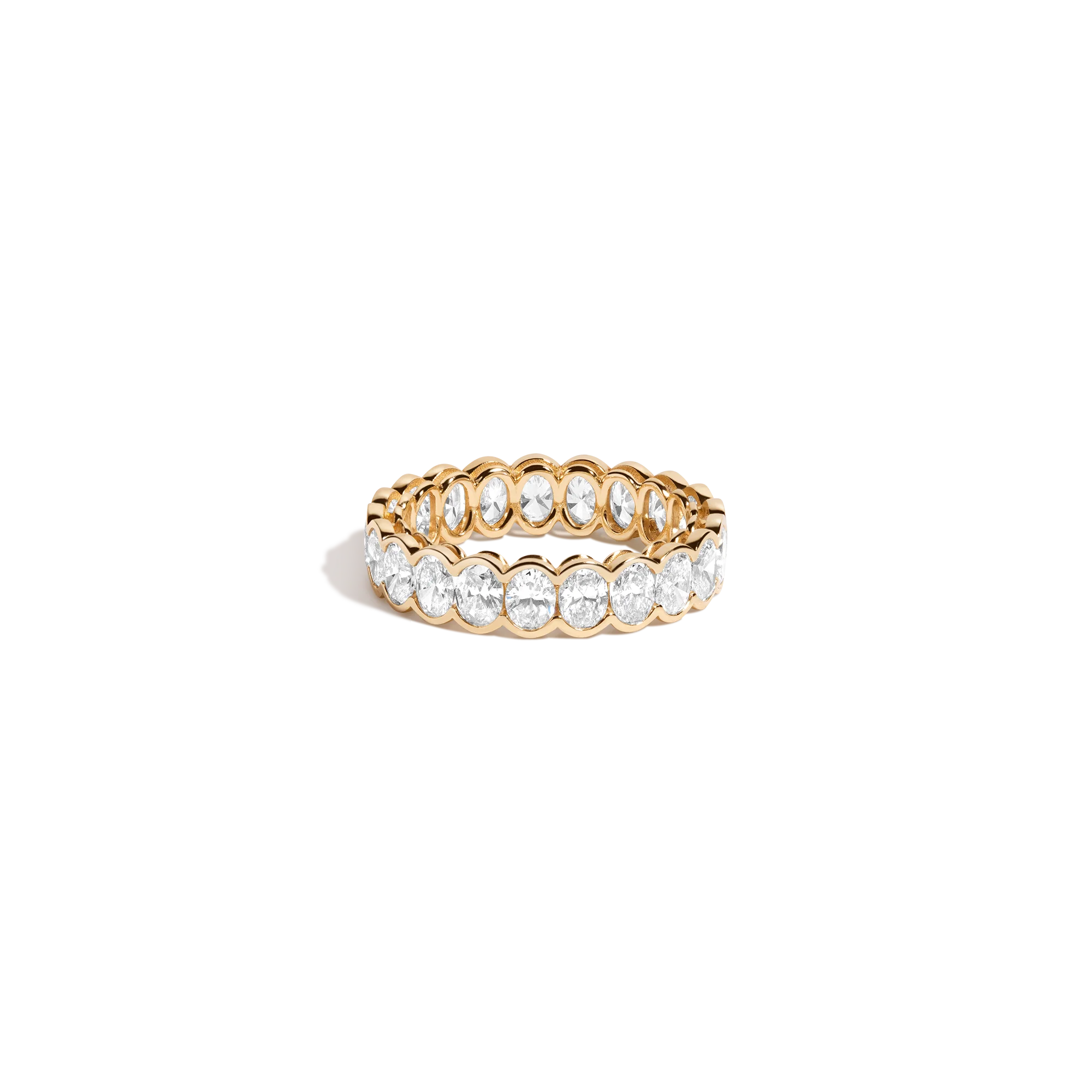 Oval Lab Grown Diamond Semi-Bezel Eternity Ring