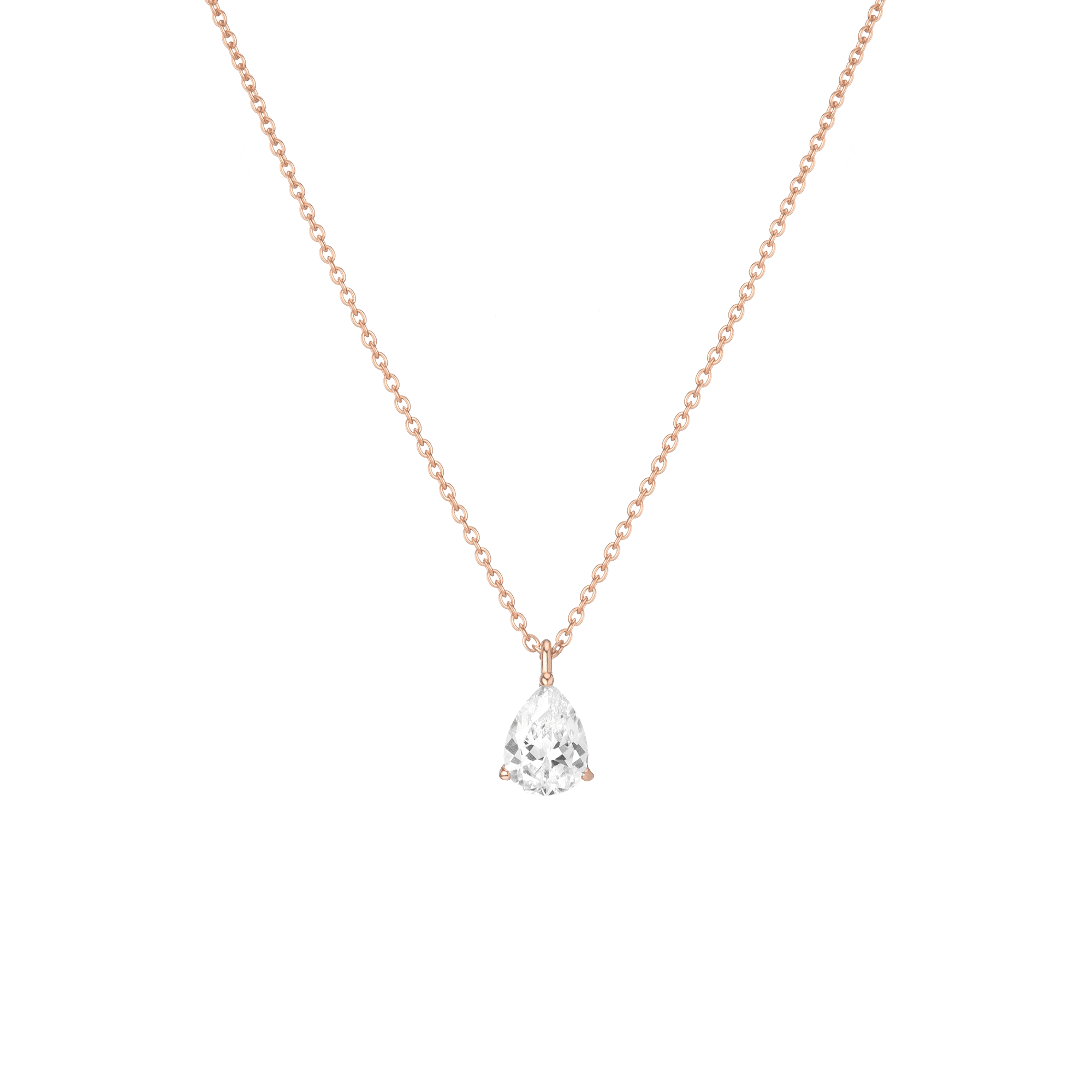 Pear Gemstone Solitaire Necklace - Image 2