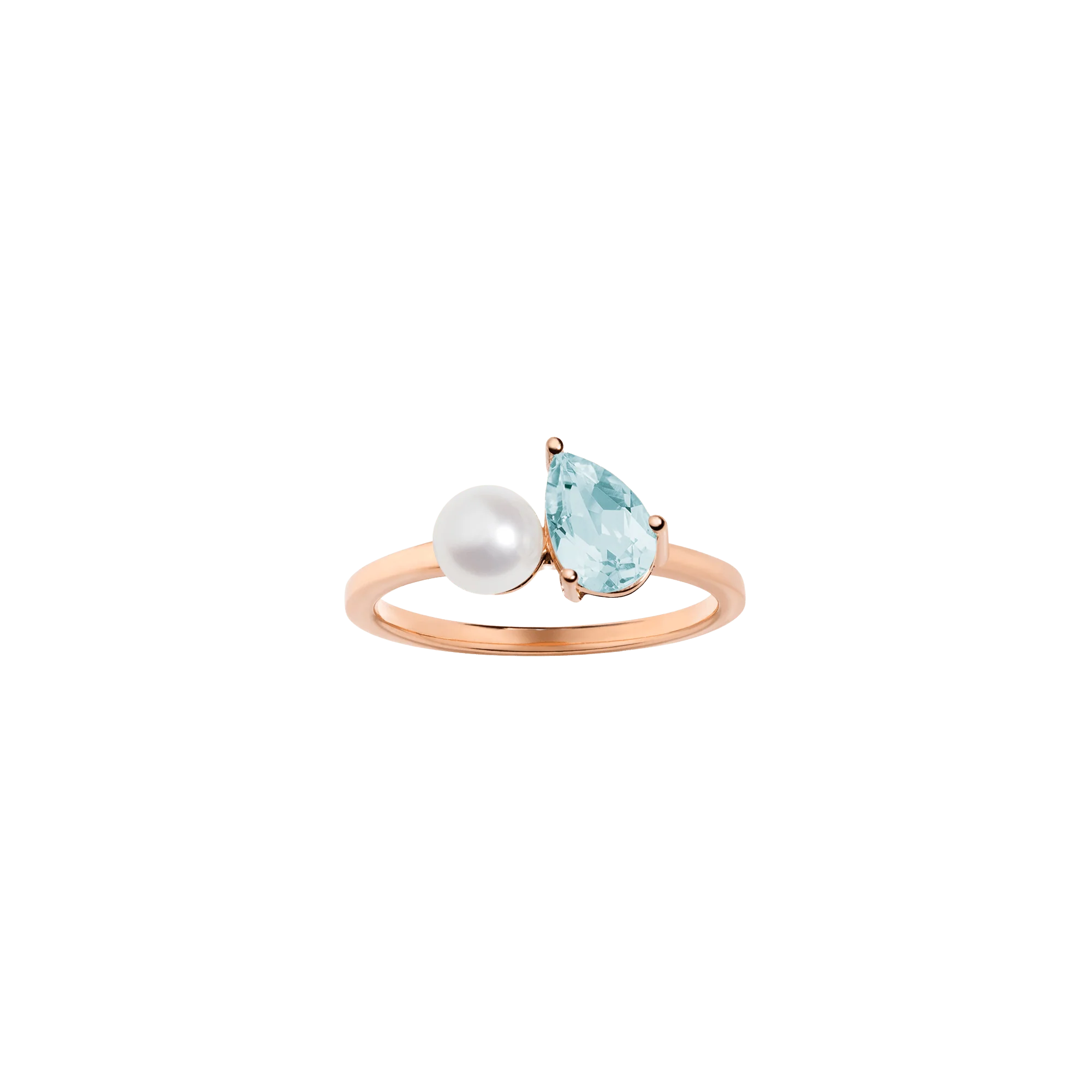 Pearl Toi et Moi Ring - Aquamarine - Image 2