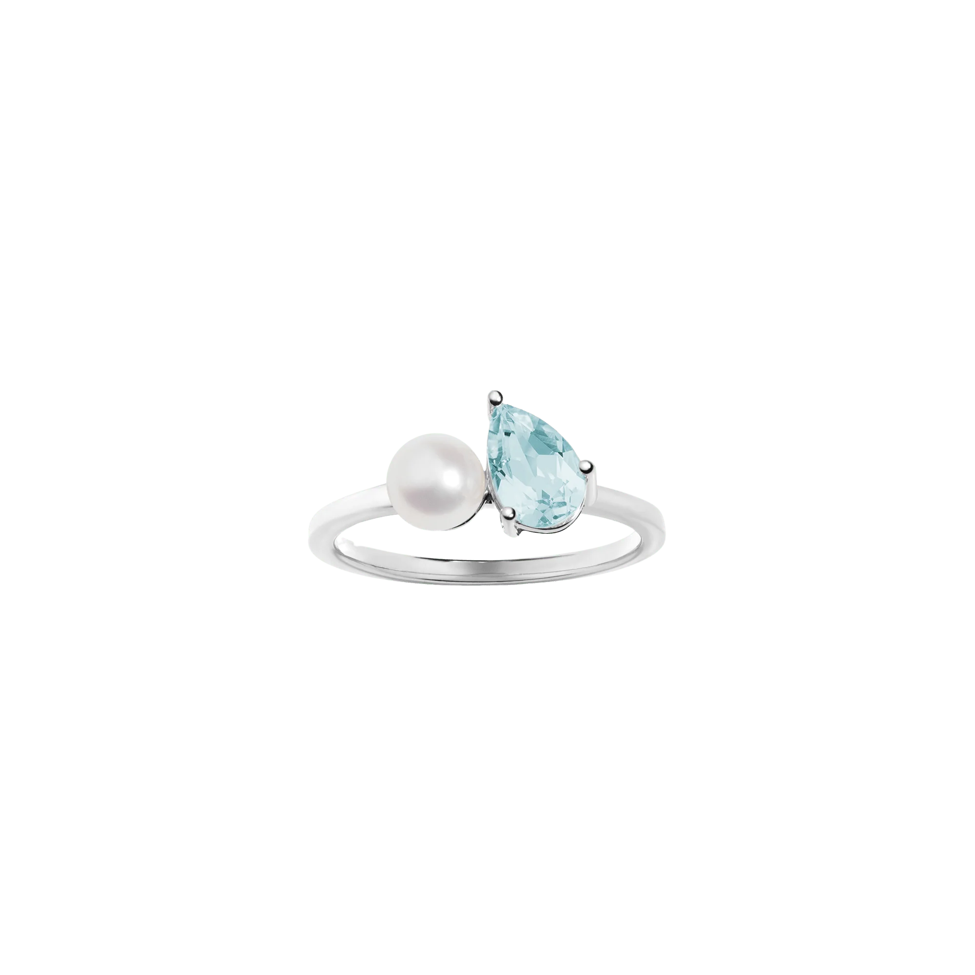Pearl Toi et Moi Ring - Aquamarine - Image 3