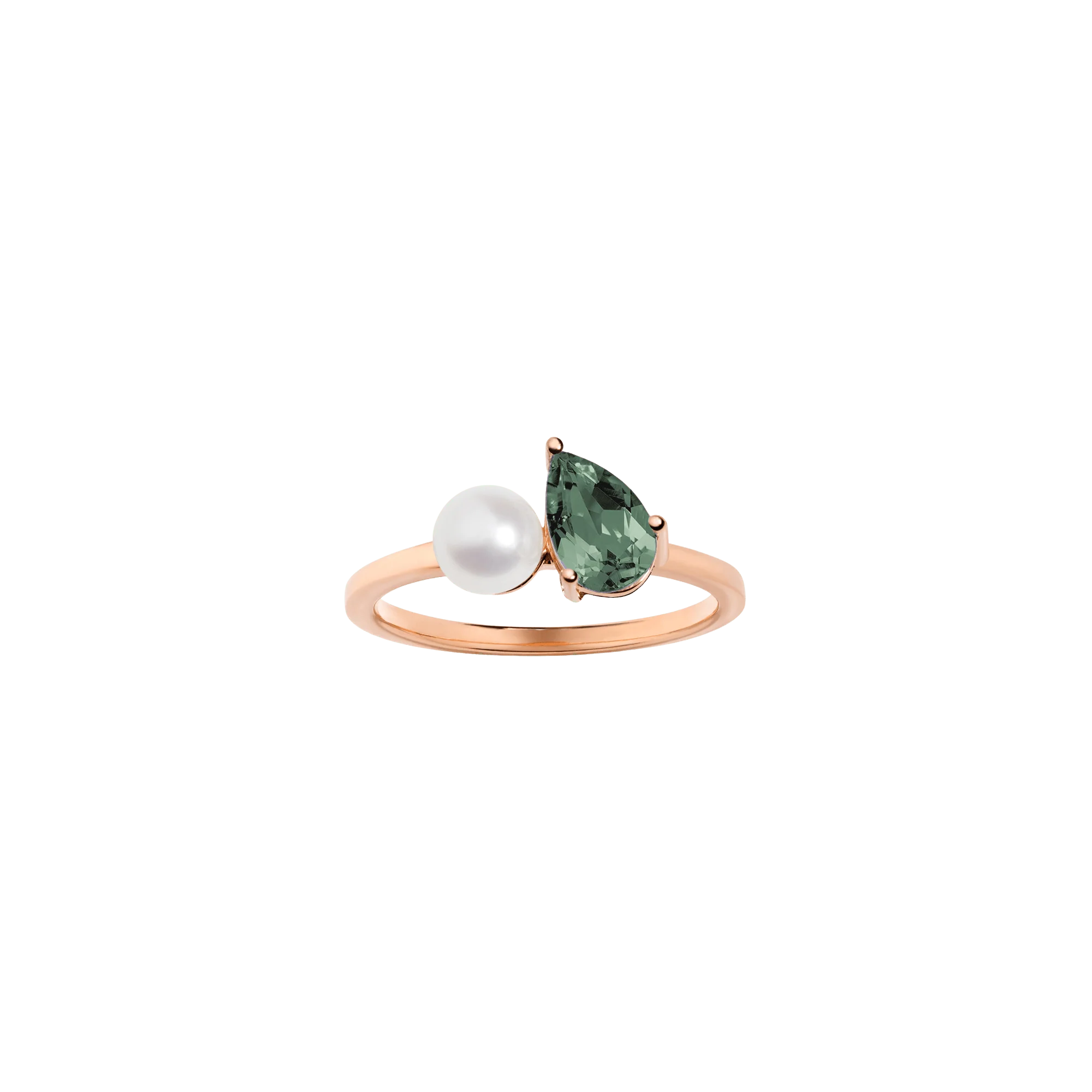 Pearl Toi et Moi Ring - Green Tourmaline - Image 2