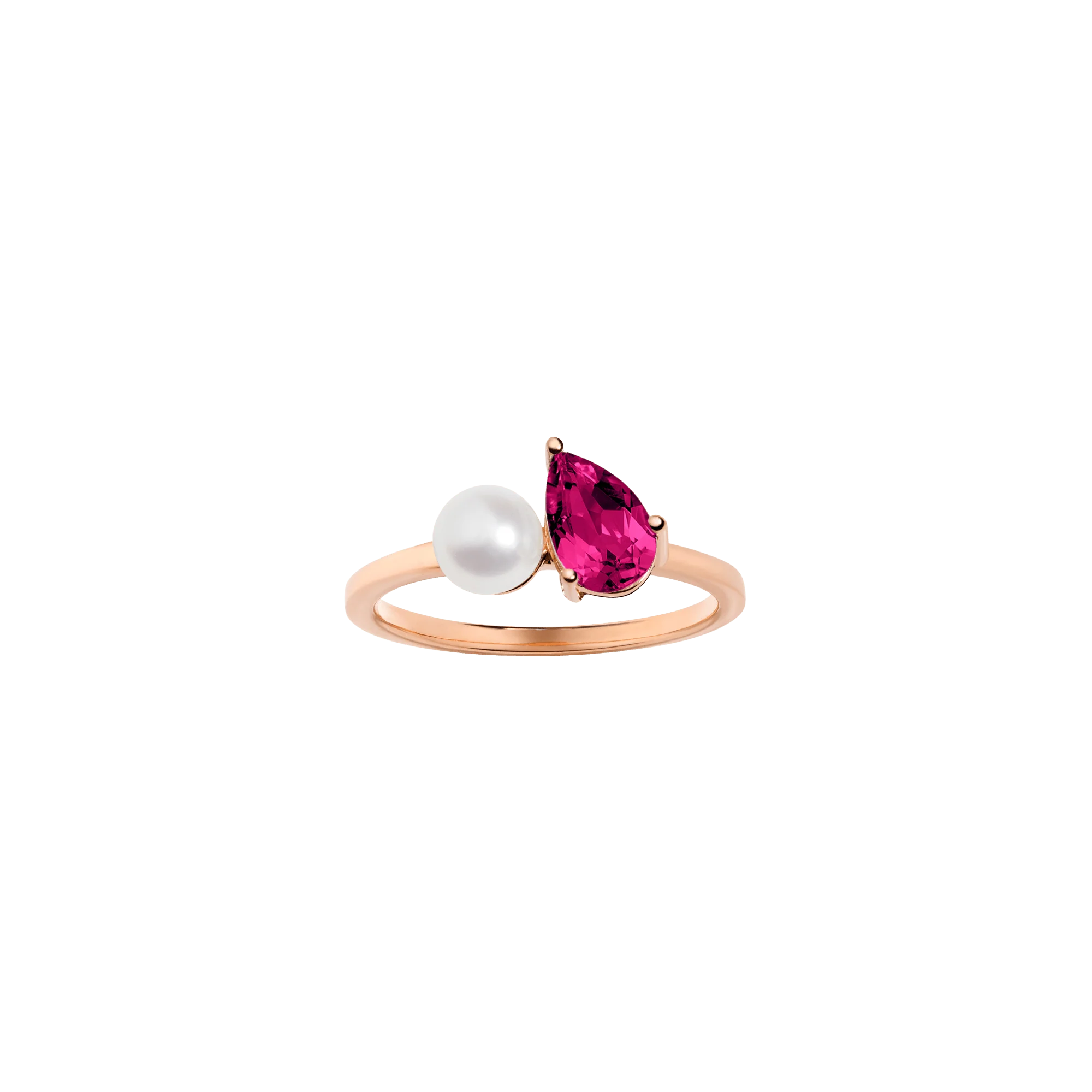 Pearl Toi et Moi Ring - Red Ruby - Image 2